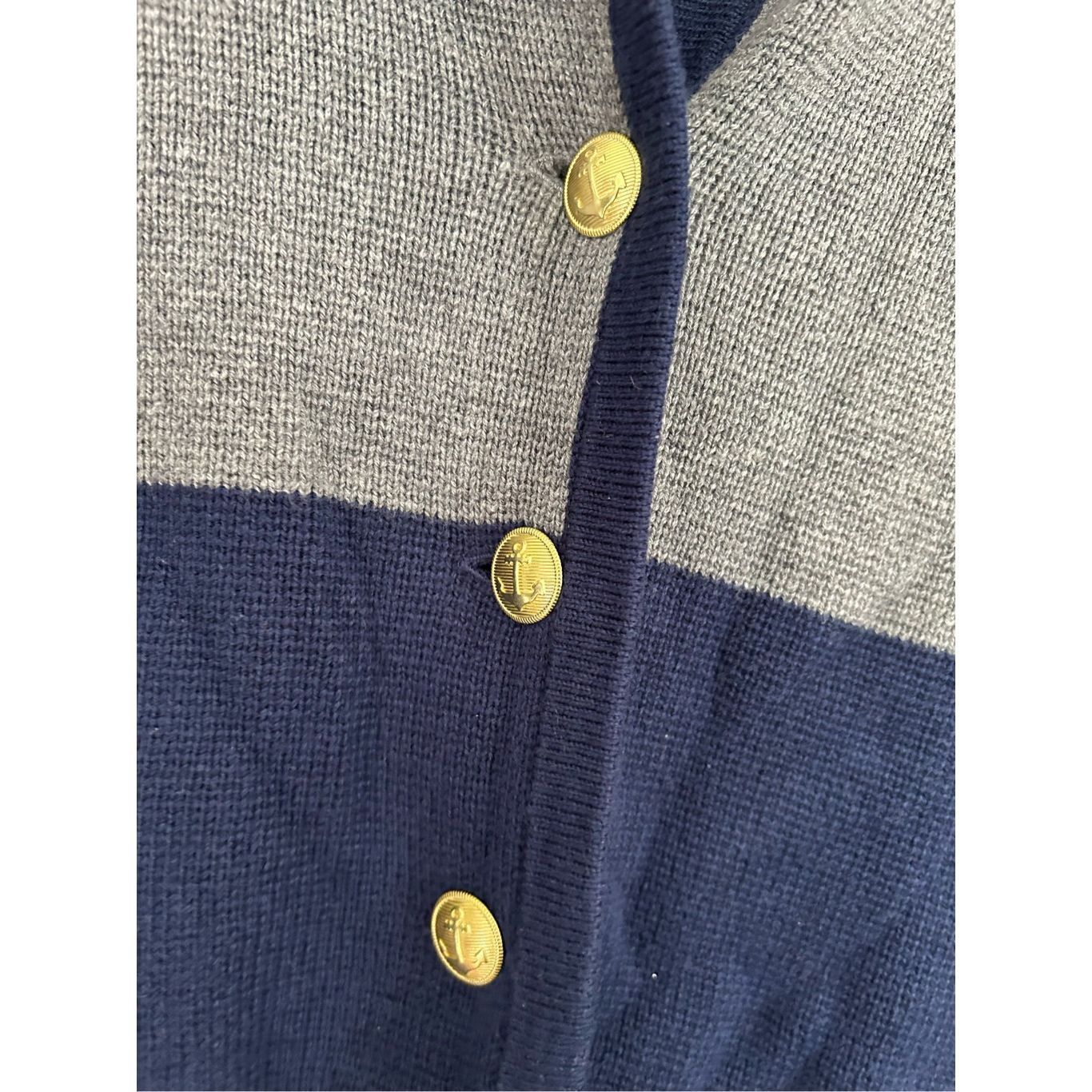 Nautica Nautica Navy Gray Colorblock Sweater Jacket Cardigan Gold Bu Size L / US 10 / IT 46 - 3 Thumbnail
