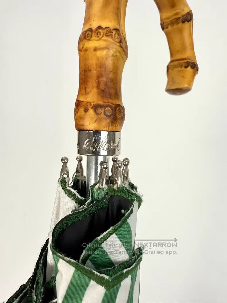 Vivienne Westwood Vivienne Westwood Green and White Striped Bamboo Handle Lo Size ONE SIZE - 8 Thumbnail