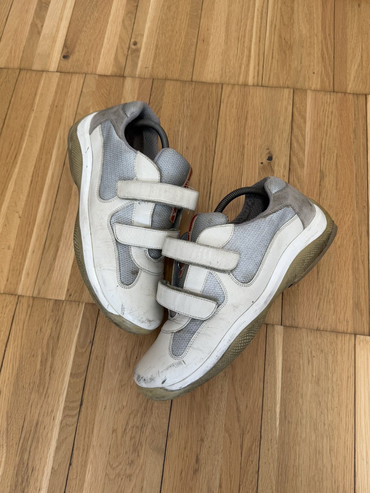 Prada Prada America’s Cup Velcro Sneakers - Silver/White Size US 10 / EU 43 - 1 Thumbnail