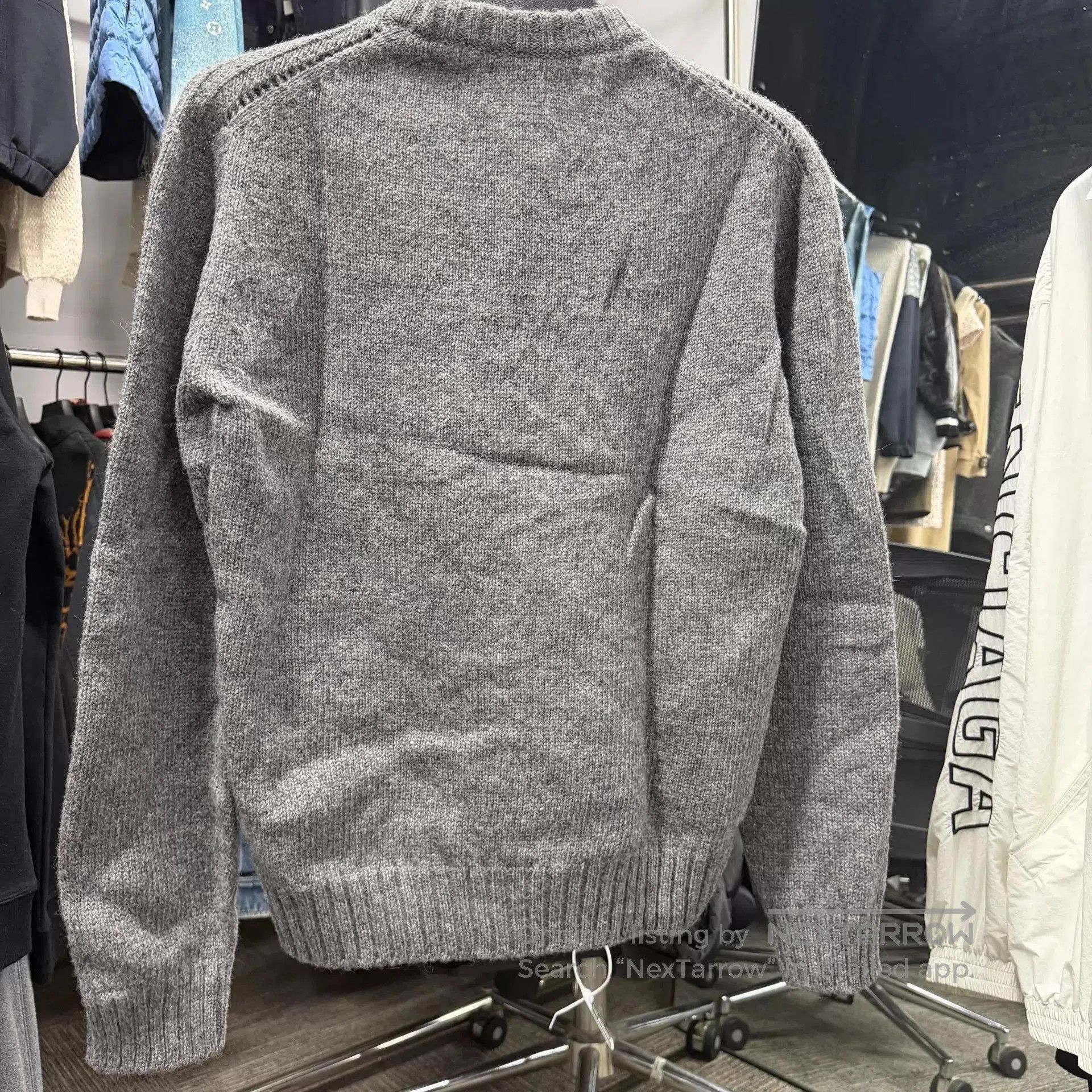 Celine Gray Knit Sweater with Blue Emblem. Size US S / EU 44-46 / 1 - 5 Thumbnail