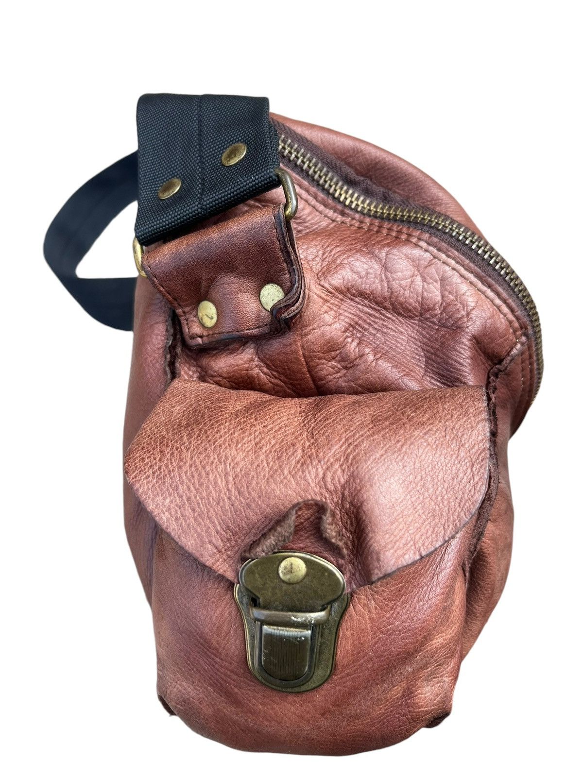Leather Vintage Papillonner Japan Fade Patina Leather Messenger Bag Size ONE SIZE - 16 Thumbnail