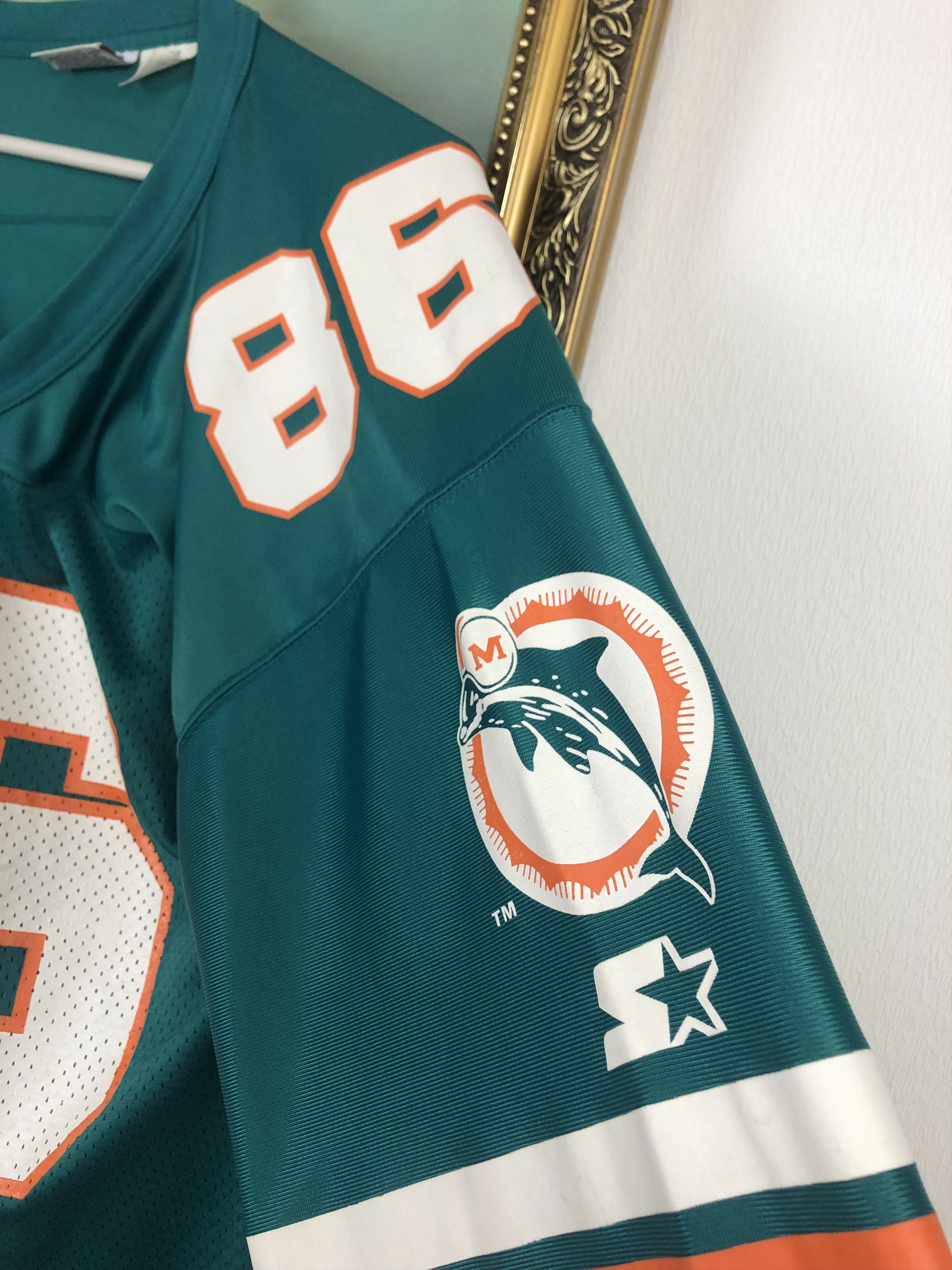 Starter Vintage NFL Miami Dolphins BARNETT #86 Jersey Rare Shirt Size US XL / EU 56 / 4 - 7 Thumbnail