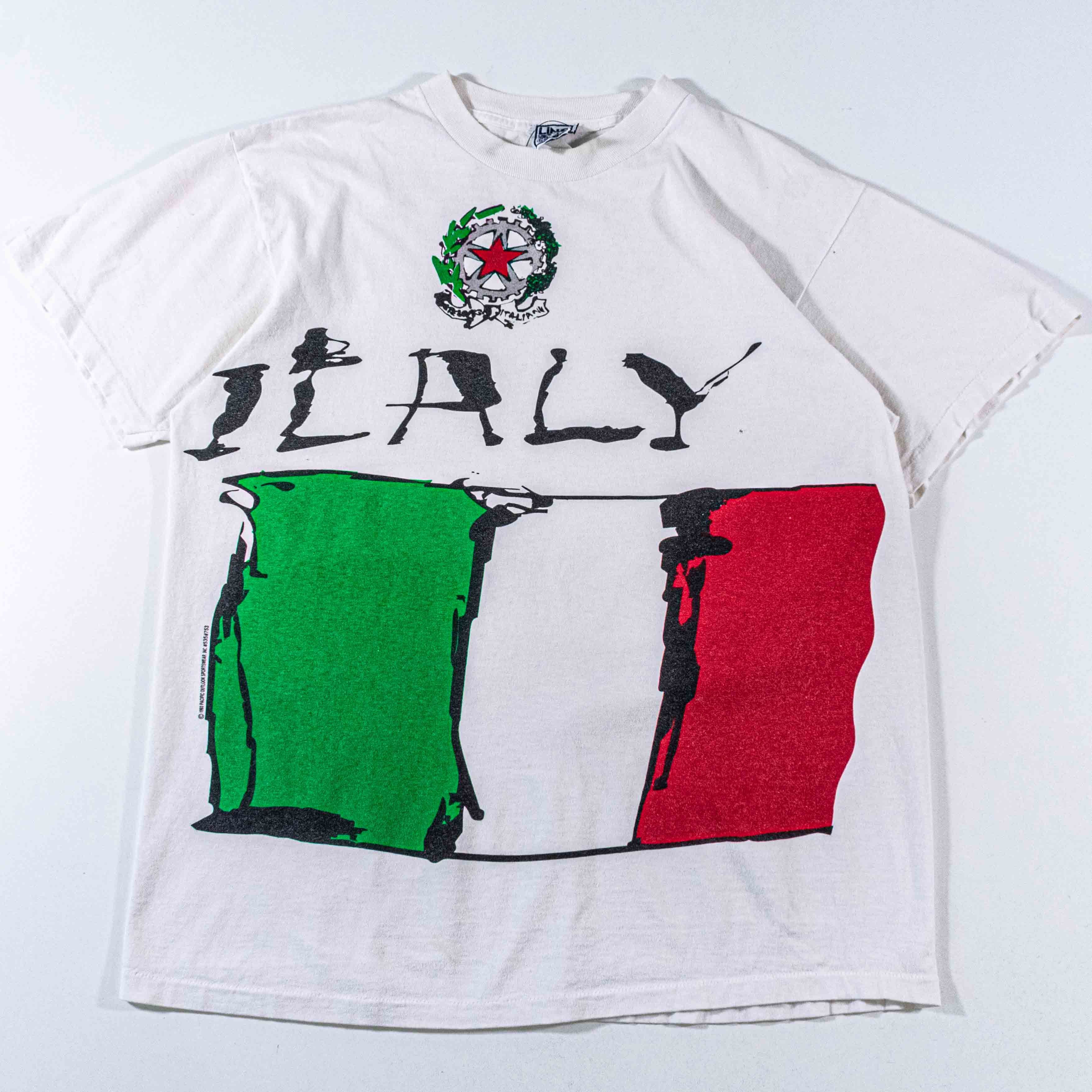 Vintage VTG Line Shots 1994 World Cup Italy T-Shirt Big Print Soccer Size US L / EU 52-54 / 3 - 16 Thumbnail