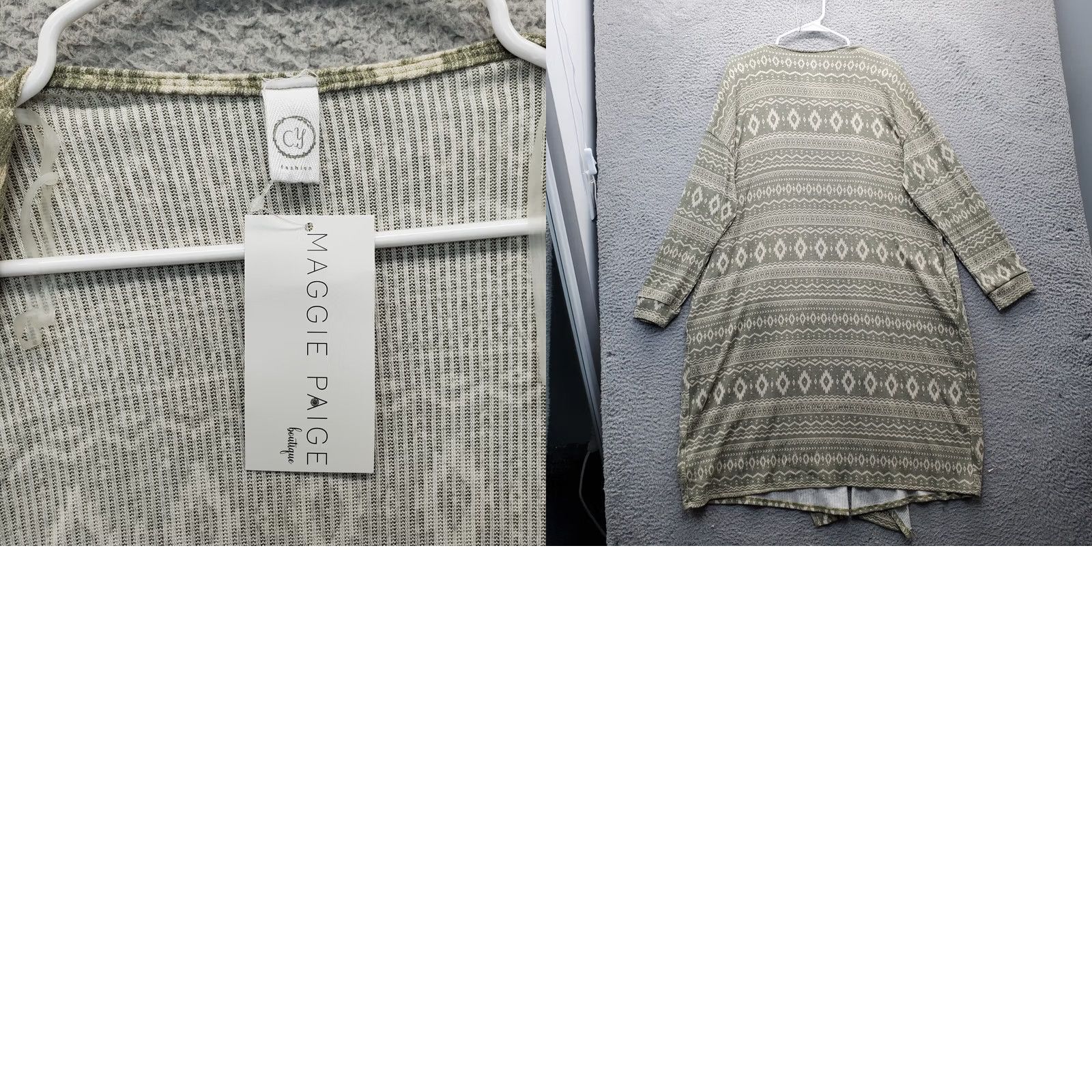Paige Maggie Paige Cardigan Sweater Womens L Multi Geo Print Stretch Open Drape Front Size L / US 10 / IT 46 - 8 Thumbnail