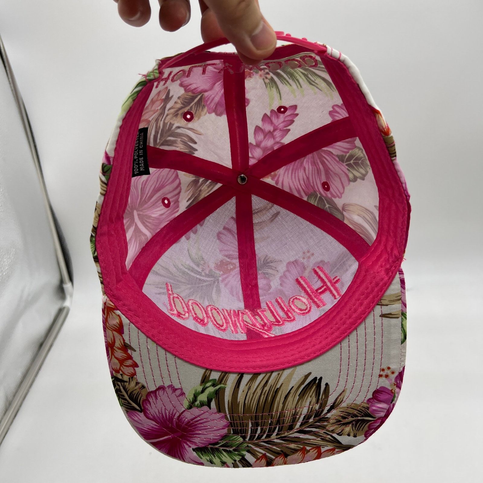 Other Hollywood Women's Pink Floral Hat Snapback Tropical Caps Size ONE SIZE - 3 Thumbnail