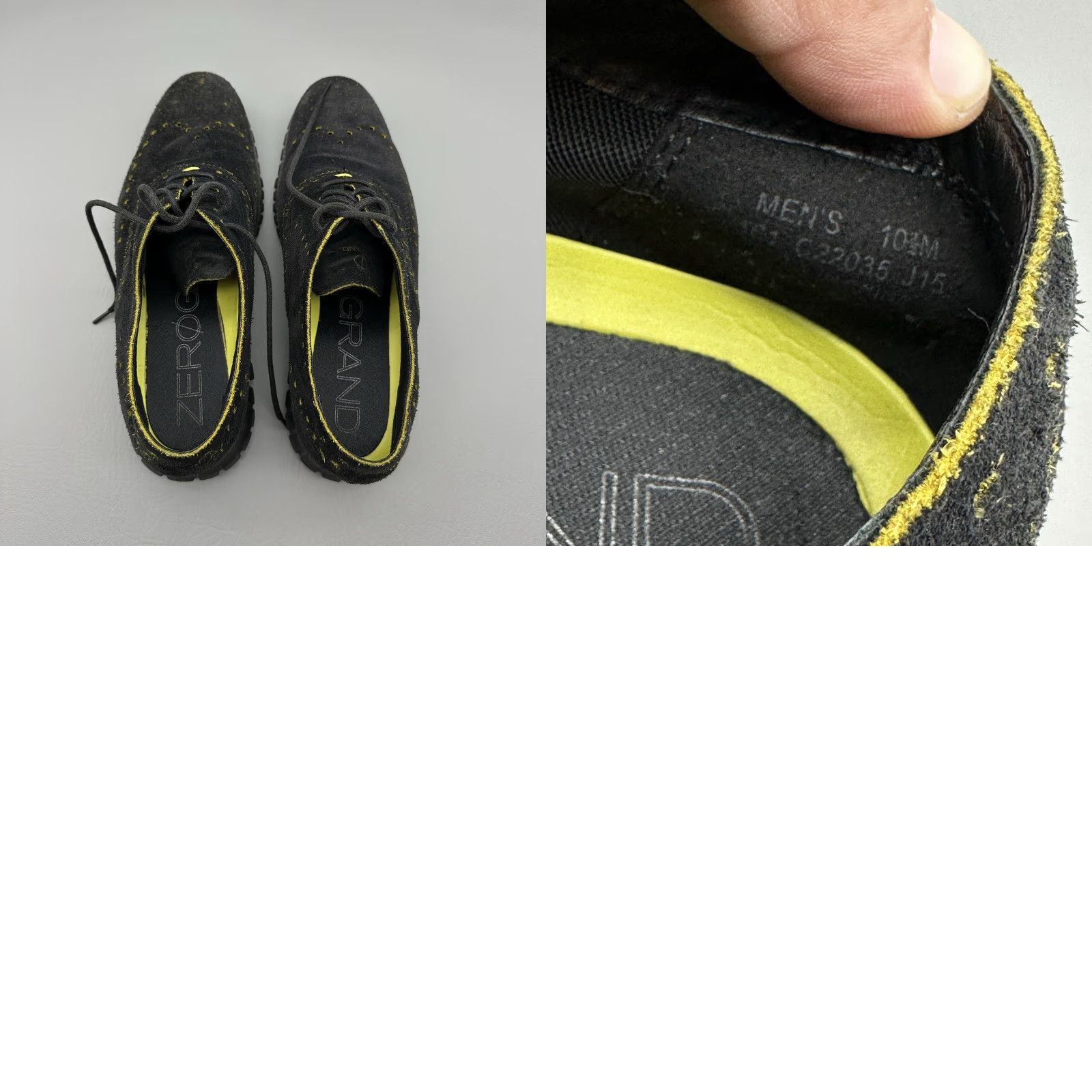 Cole Haan Cole Haan Grand OS Mens Size 10.5 M Black Suede Wingtip Oxford Sneaker C22035 Size US 11 / EU 44 - 9 Thumbnail