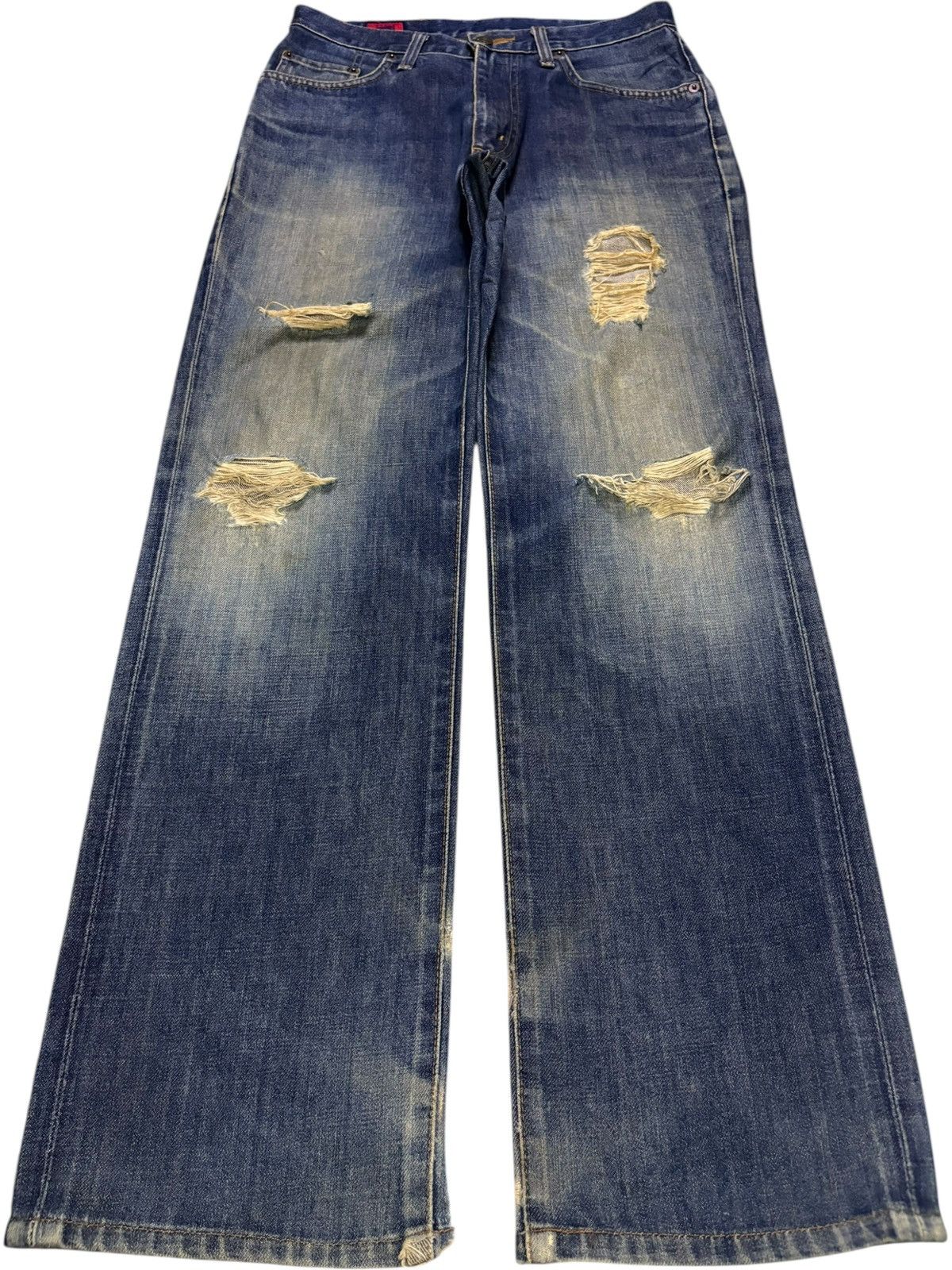 Edwin Vintage Edwin 503 Mud Wash Distressed Loose Jeans Size US 29 - 1 Thumbnail