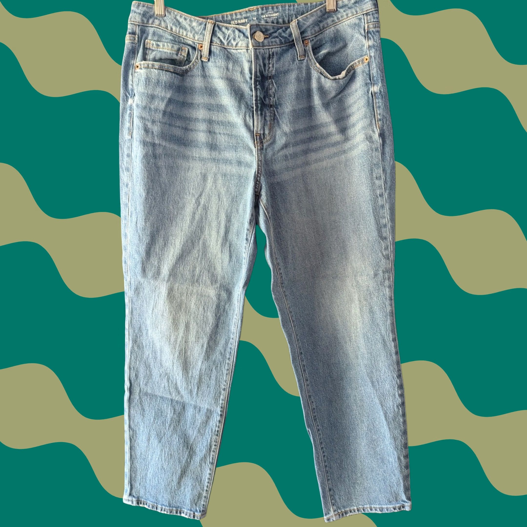 Old Navy Old Navy Jeans Light Wash OG Straight High Rise 14 Women Denim 5-Pocket Classic 90s Mom Jeans Womens Size 36" / US 14 / IT 50 - 1 Thumbnail