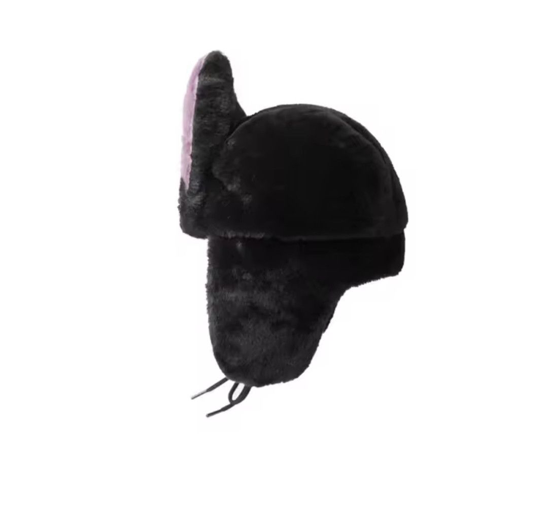 Japanese Brand × Vintage Black Cat Hat Ushanka Hat Cute Winter Hat Size ONE SIZE - 3 Thumbnail