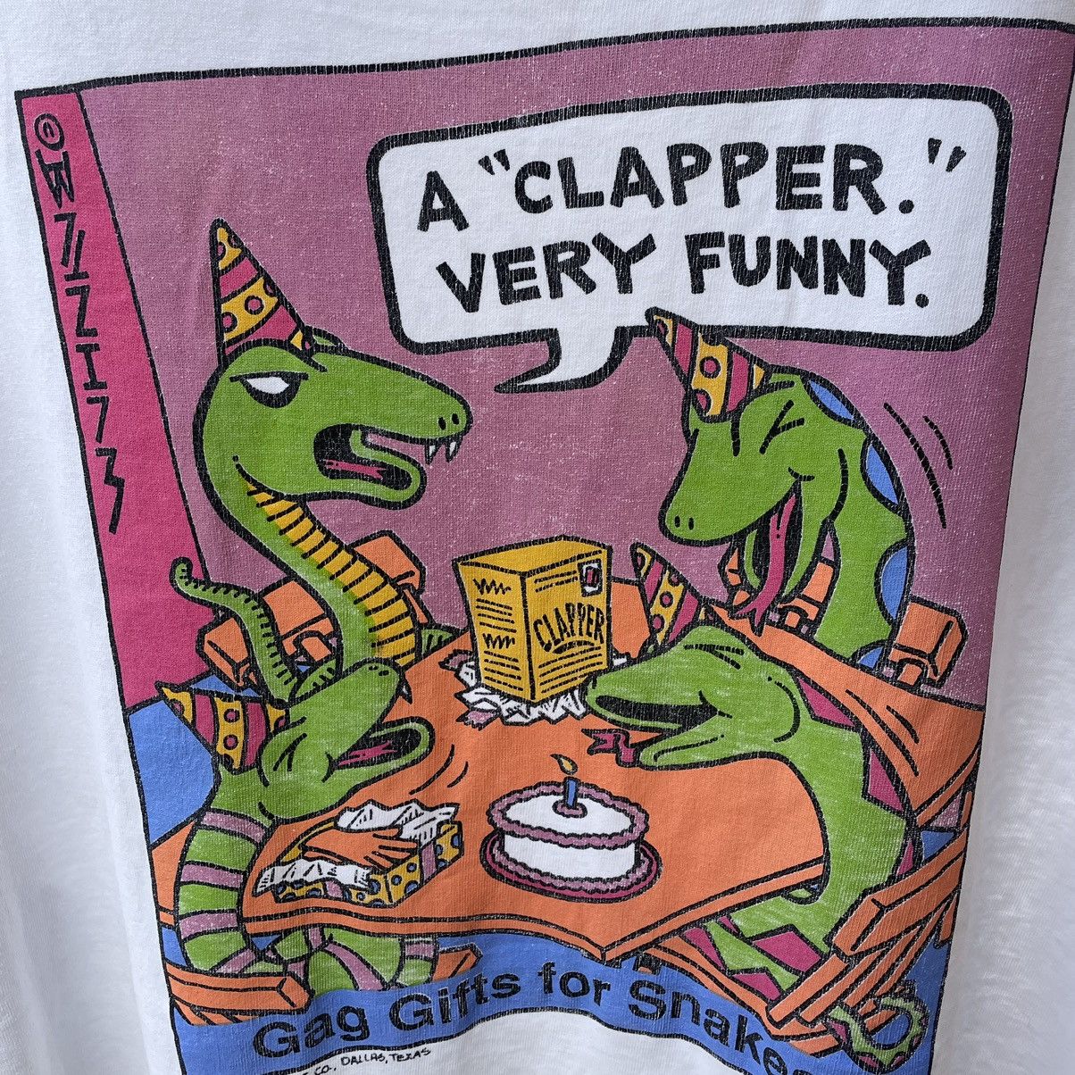 Vintage 🔥Vintage 90s Gag Gift For Snakes Art Distress Tee Size US XL / EU 56 / 4 - 4 Thumbnail