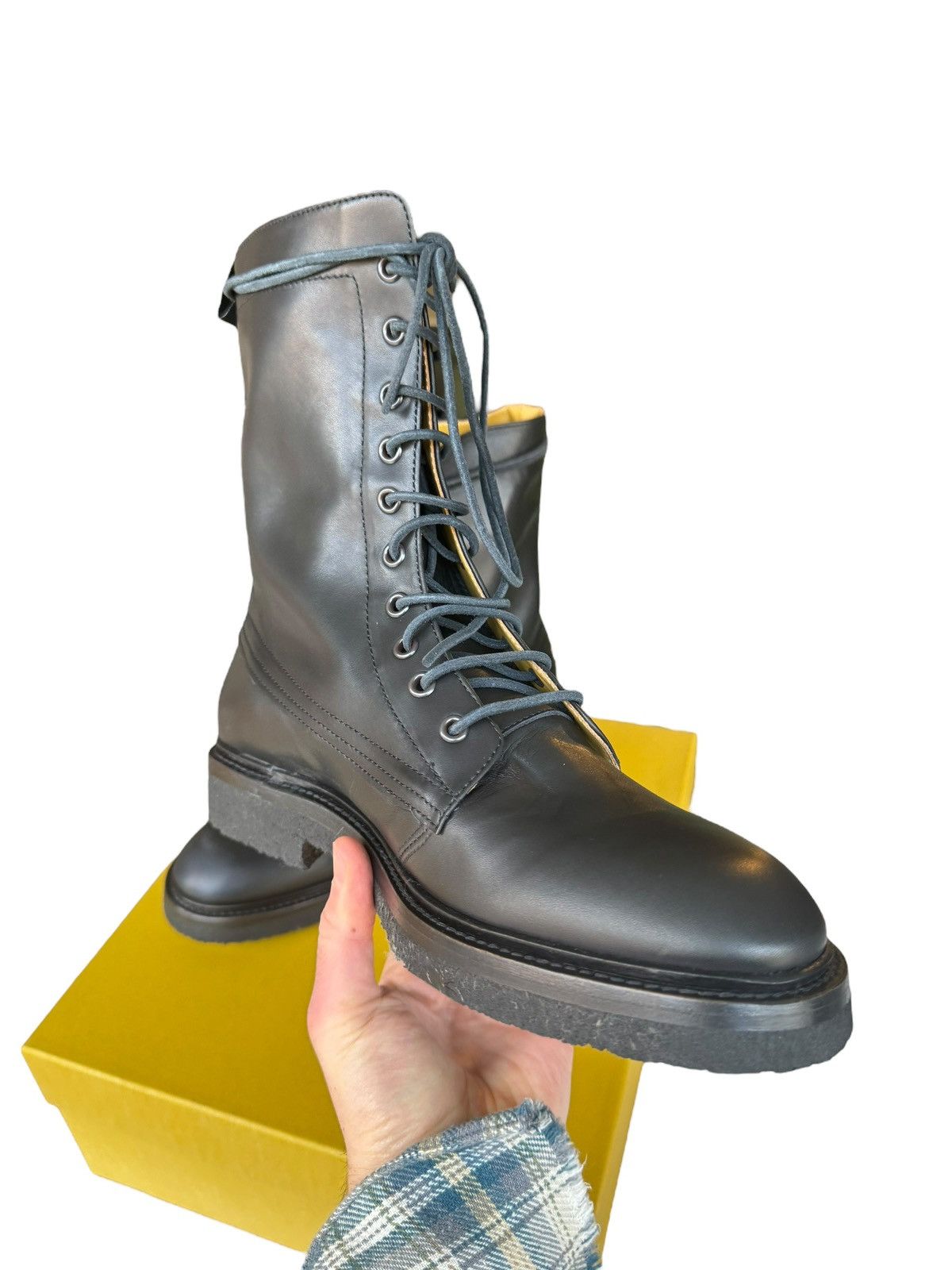 Rhude Combat Boot Matte Italian Leather (Black) Size US 9 / EU 42 - 7 Thumbnail