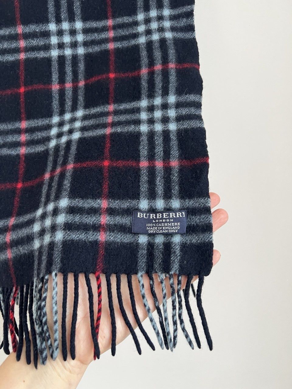 Burberry Burberry winter scarf vintage blue 100% cashmere Size ONE SIZE - 6 Thumbnail