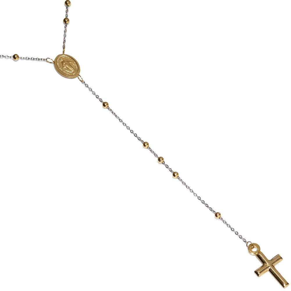 Other Other Unoaerre K18YG K18WG Maria Cross Pendant Necklace Metal Necklace in Pristine Condition Size ONE SIZE - 1 Thumbnail