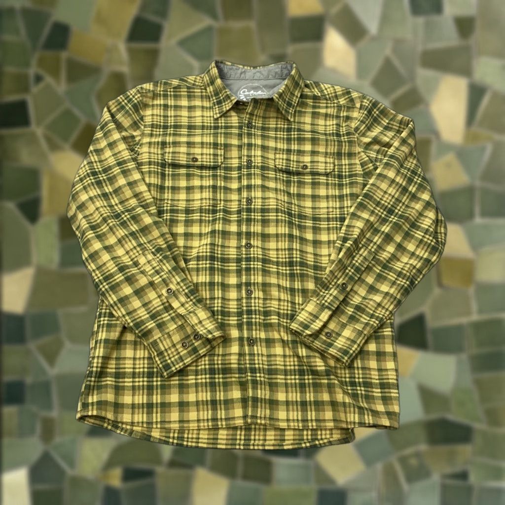 Vintage Cabela's Shirt Mens Large Green Plaid Button-Up Long Sleeve Flannel Stretch Size US L / EU 52-54 / 3 - 1 Thumbnail