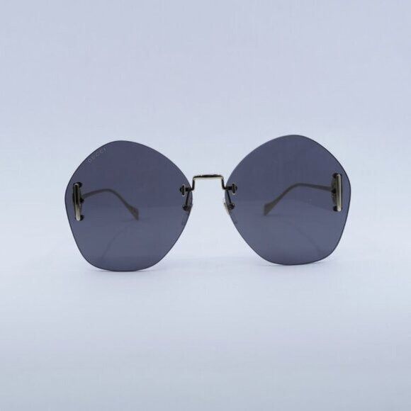 Gucci Gucci GG1203S 002 Sunglasses Gold Round Frame, Grey Lenses Size ONE SIZE - 3 Thumbnail