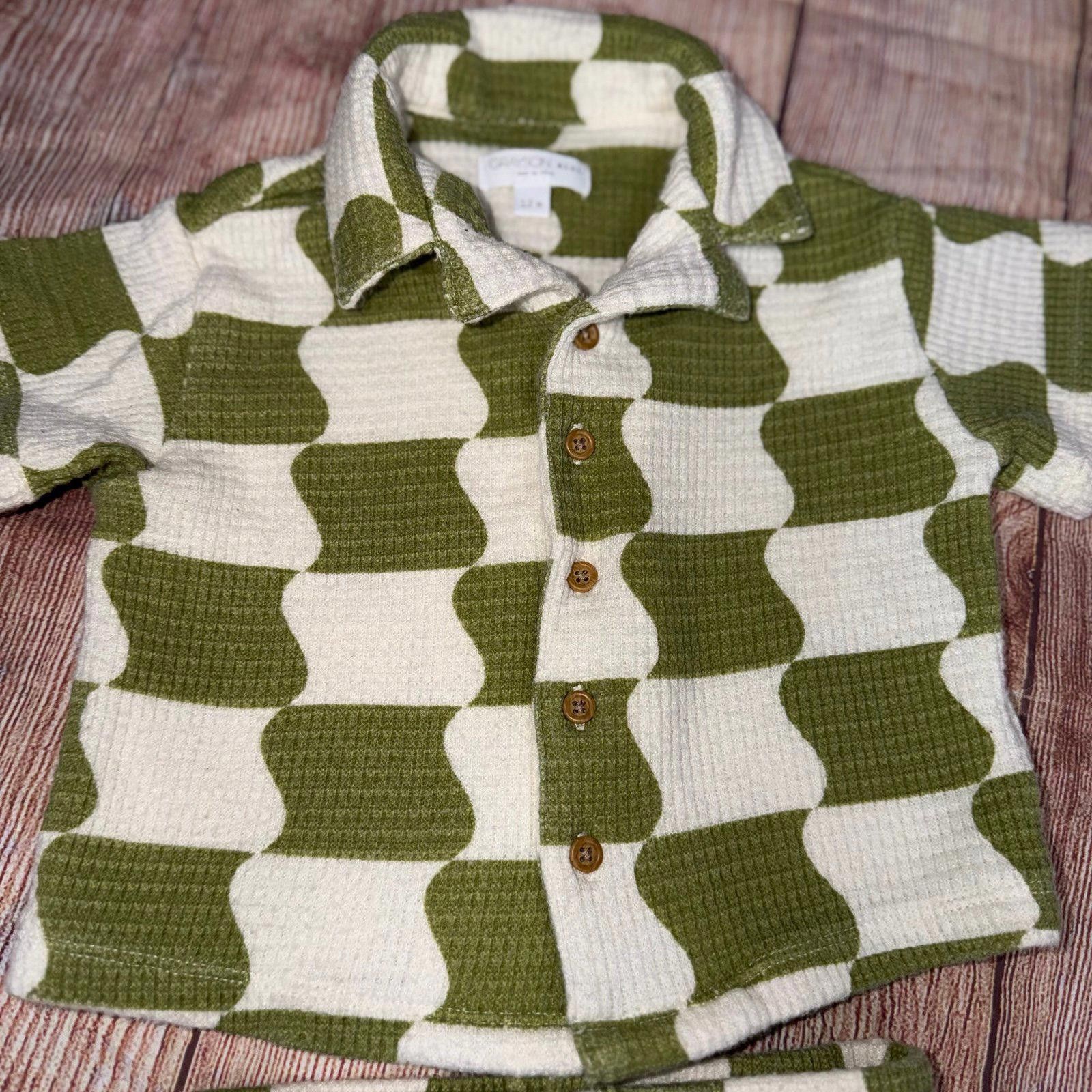 Other Grayson Mini Waffle Knit Shirt and Shorts Set Size 12 Months Size ONE SIZE - 4 Thumbnail