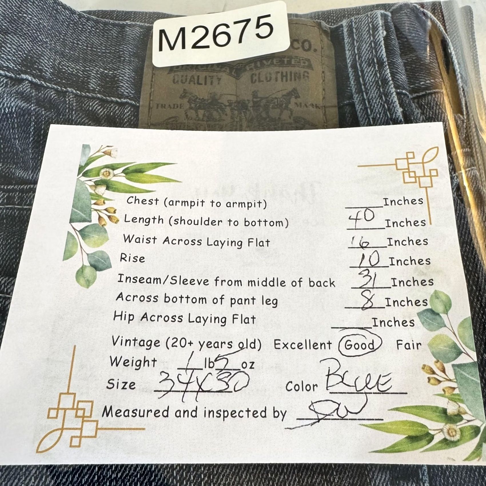 Levi's Levi's 511 Jeans Mens 34x30 Blue Skinny Fit Whiskered Denim Medium Wash Denim Zip Fly Button Closure 5-Pocket Pockets Mid Rise 10-12in Regular Size US 34 / EU 50 - 8 Thumbnail