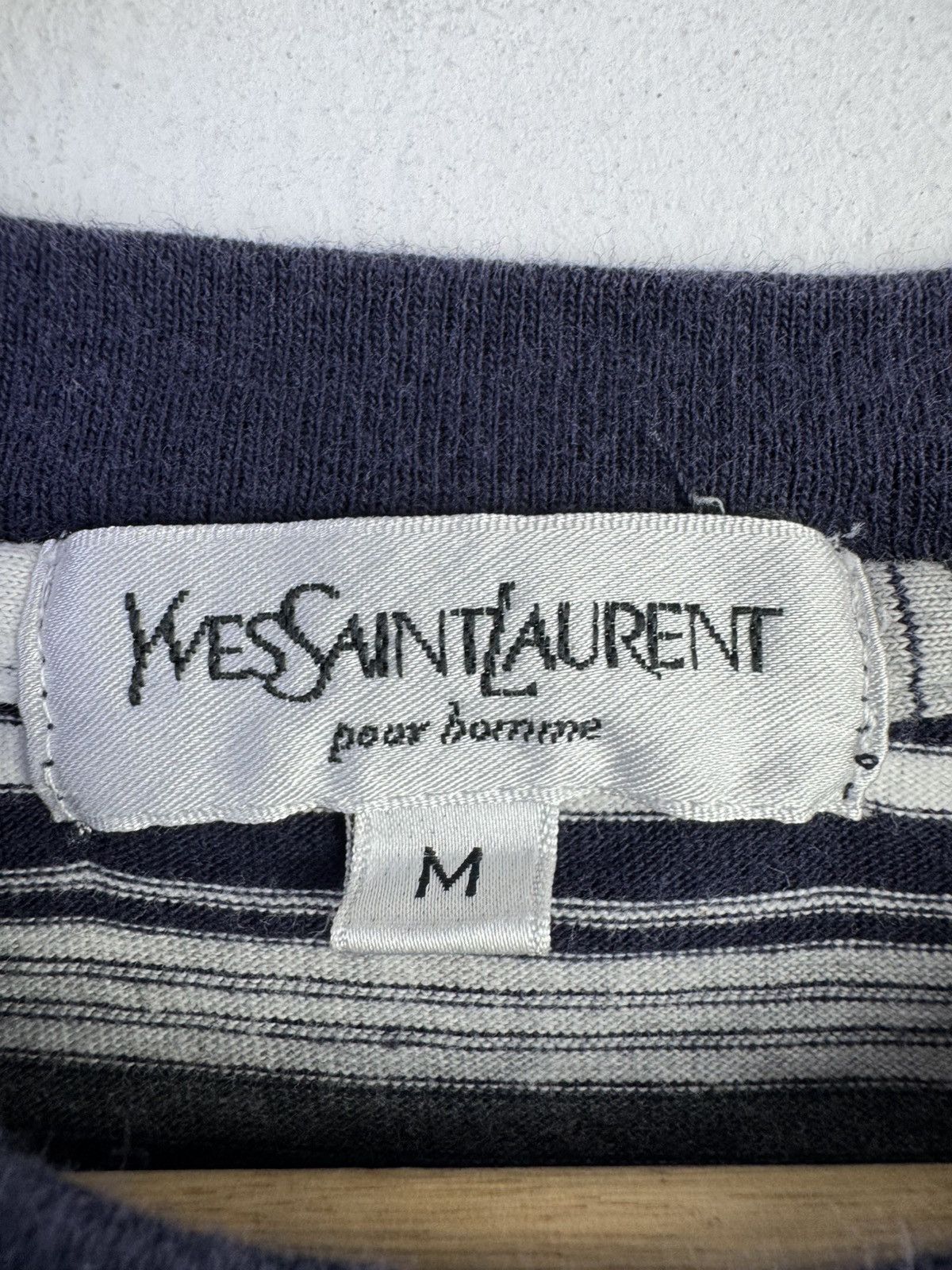 Yves Saint Laurent vintage Yves Saint Laurent striped t-shirt pocket Logo Size US M / EU 48-50 / 2 - 6 Thumbnail