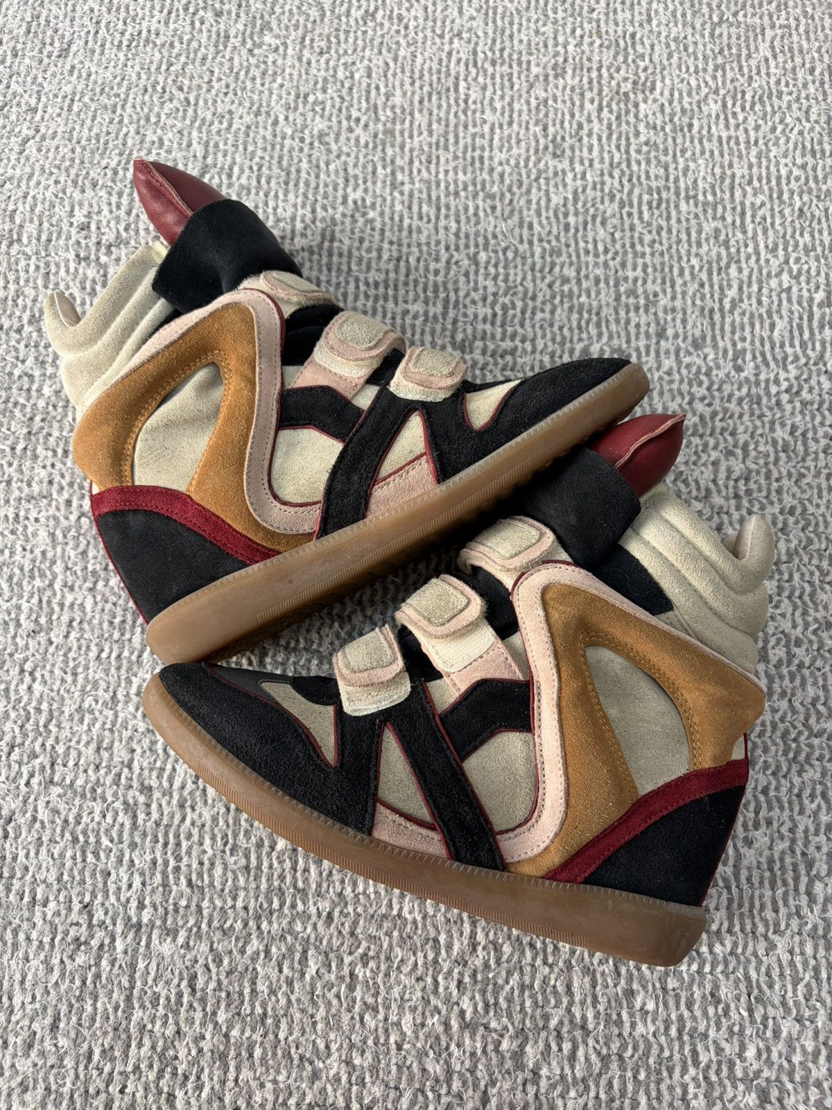 Isabel Marant Isabel Marant Multicolor Suede And Leather Wedge Sneakers Size US 7 / IT 37 - 7 Thumbnail