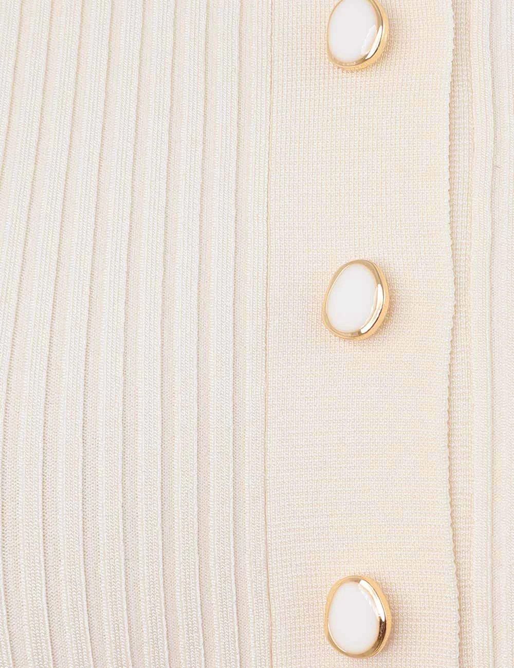 Zimmermann oc11z0226 Rib Polo Shirt In White Size XS / US 0-2 / IT 36-38 - 6 Thumbnail