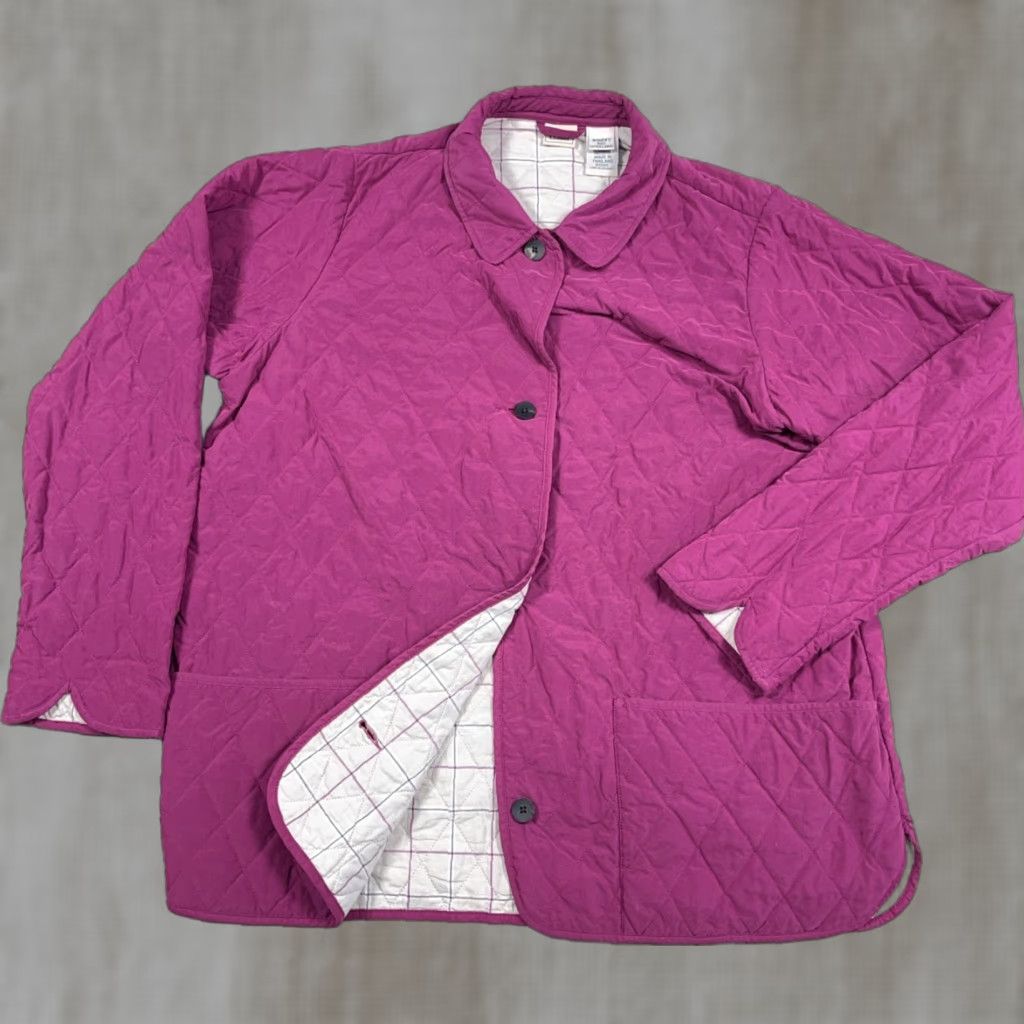 Vintage VINTAGE L.L. Bean Jacket Women XL Pink Quilted Lined Button Up 90s Chore Outwear Size XL / US 12-14 / IT 48-50 - 1 Thumbnail
