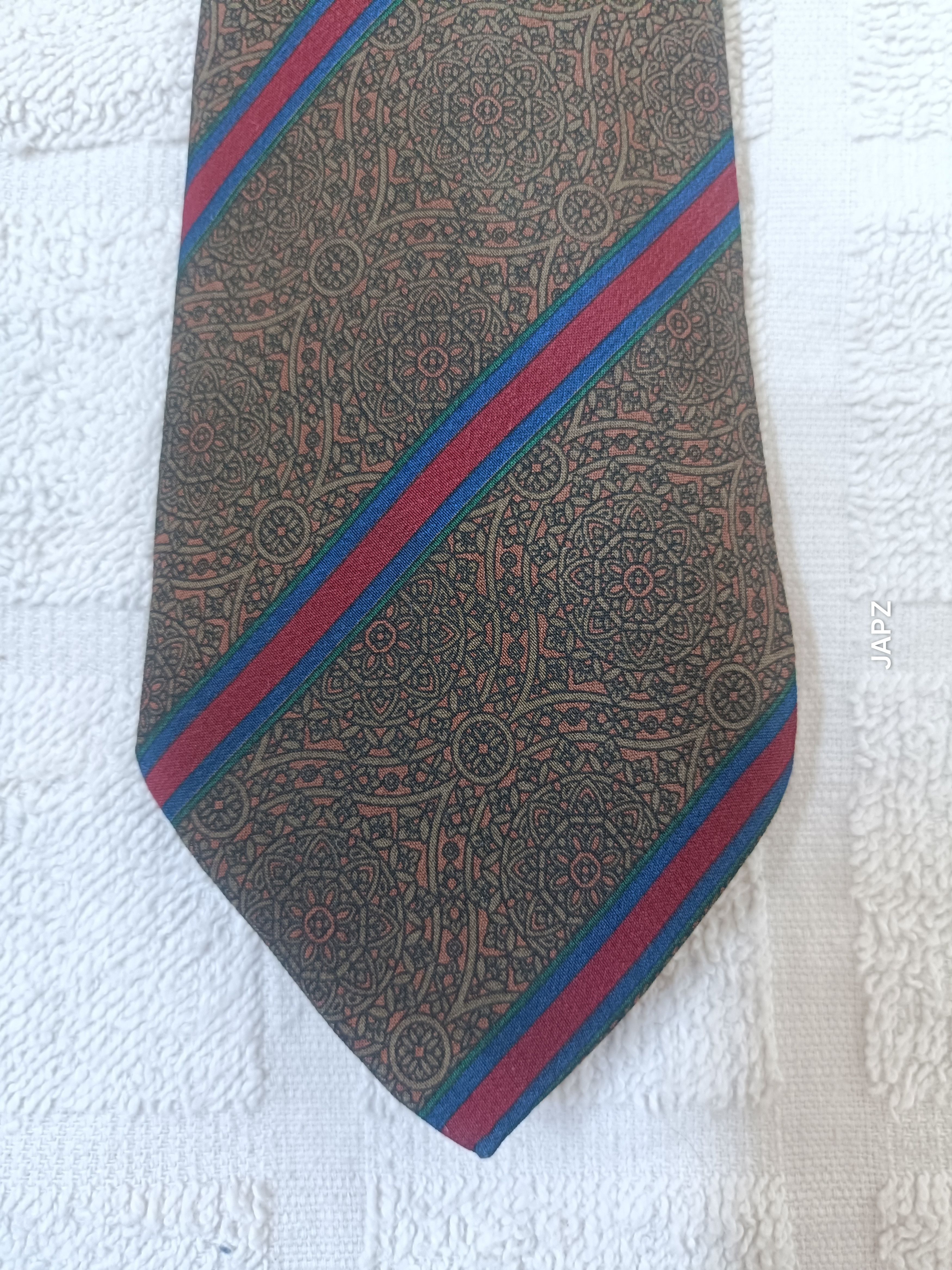 Christian Dior Monsieur Vintage Christian dior geometric cathedral rose silk tie Size ONE SIZE - 2 Thumbnail