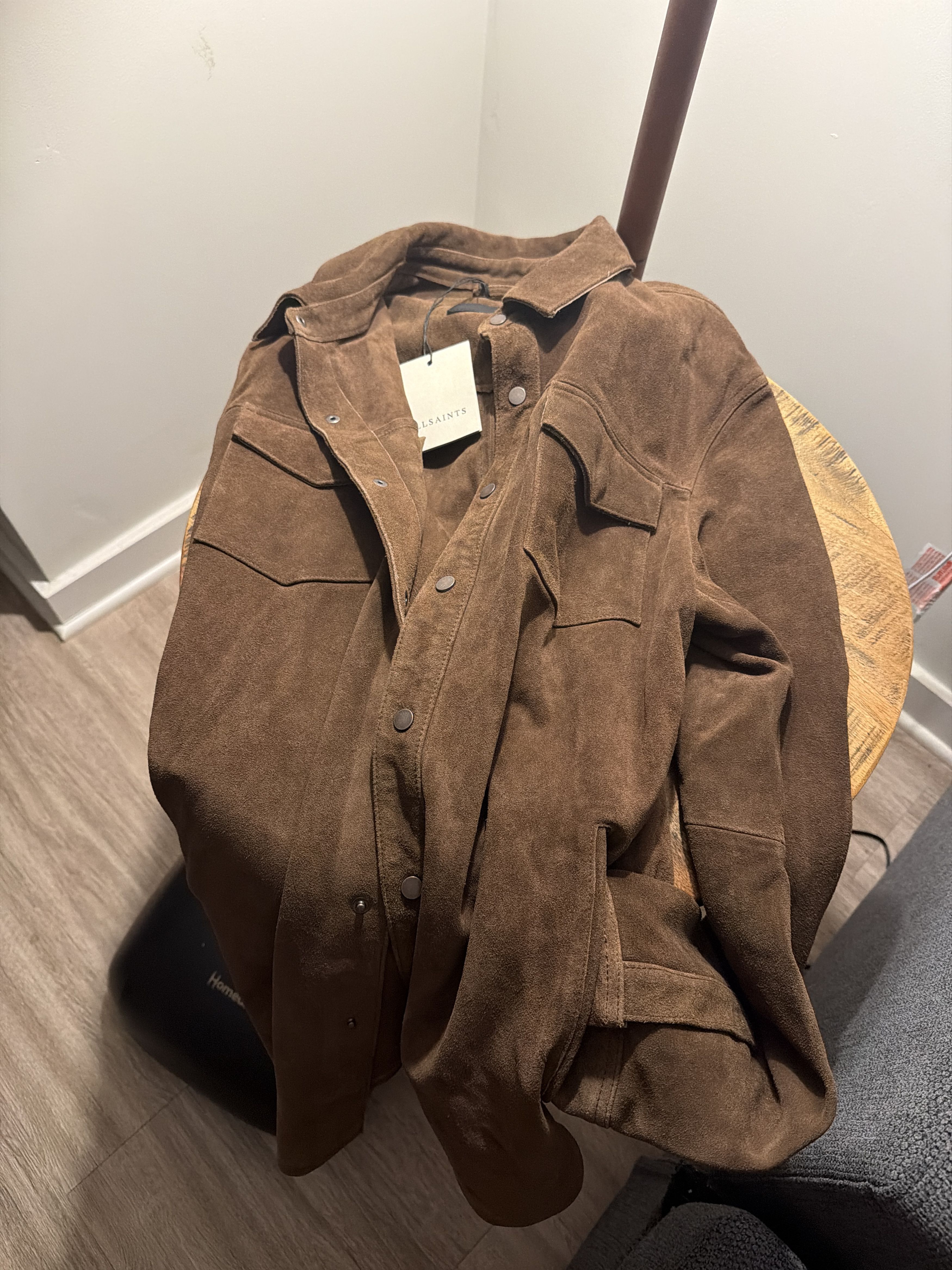 Allsaints Sully Suede Shirt Size US XL / EU 56 / 4 - 3 Thumbnail