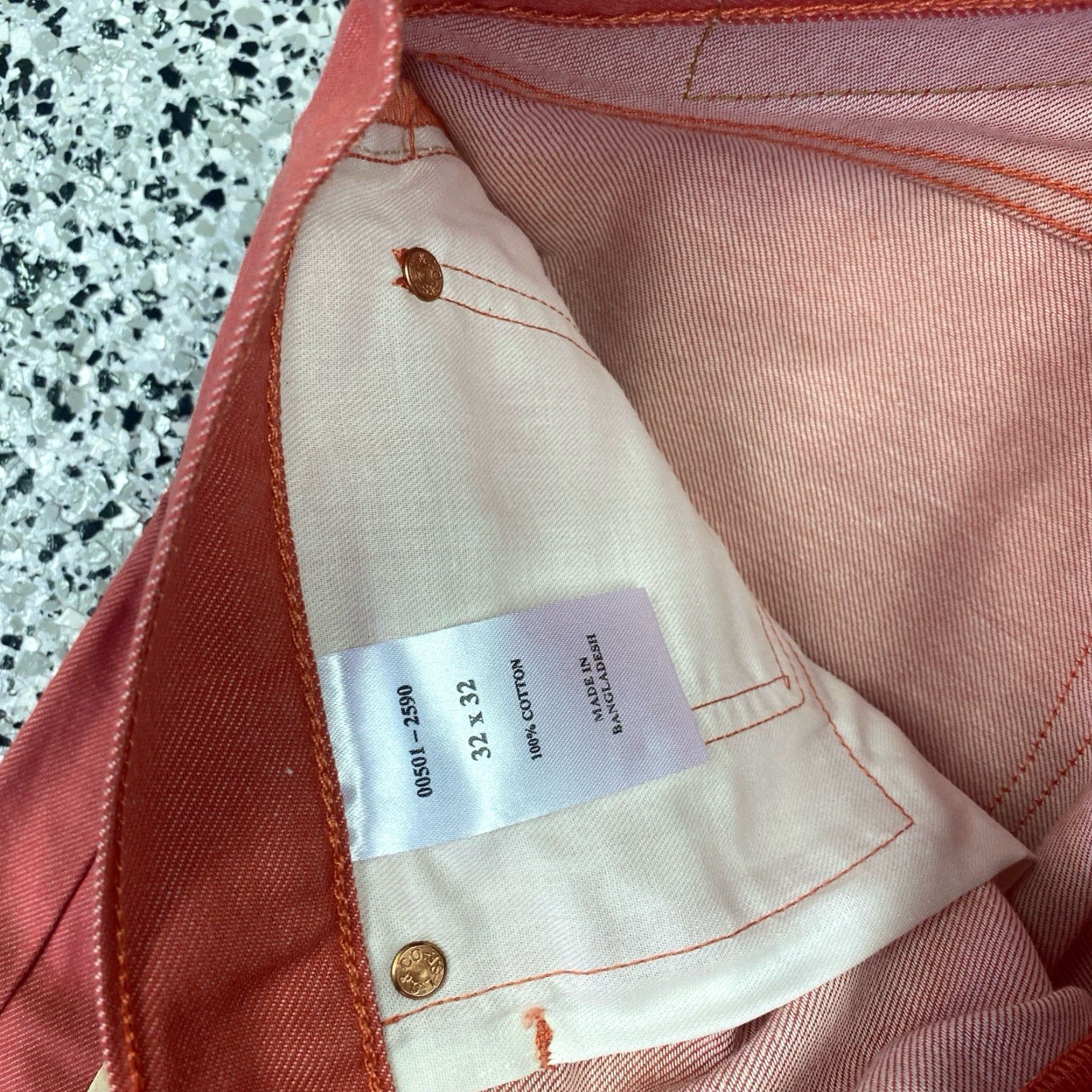 Levi's Levi's Jeans 501 Denim Orange 32x32 Regular Men Distressed Embroidered Patches Pockets 5-Pocket Retro Vintage? Wait. Size US 32 / EU 48 - 2 Thumbnail