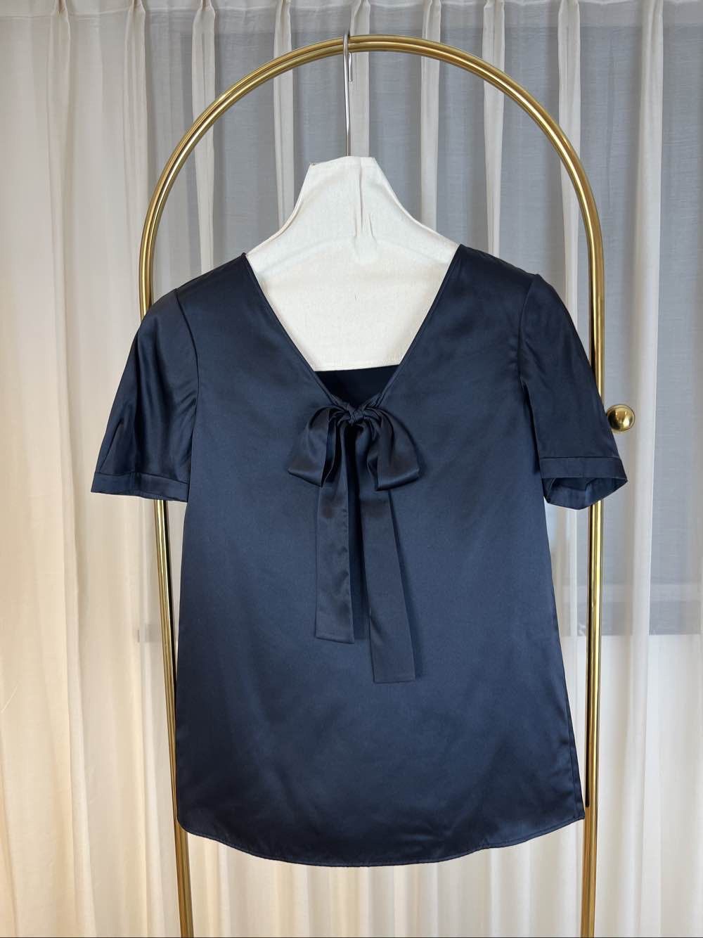 Saint Laurent Paris Saint Laurent Black Bow Blouse Size 36 Size XS / US 0-2 / IT 36-38 - 1 Thumbnail