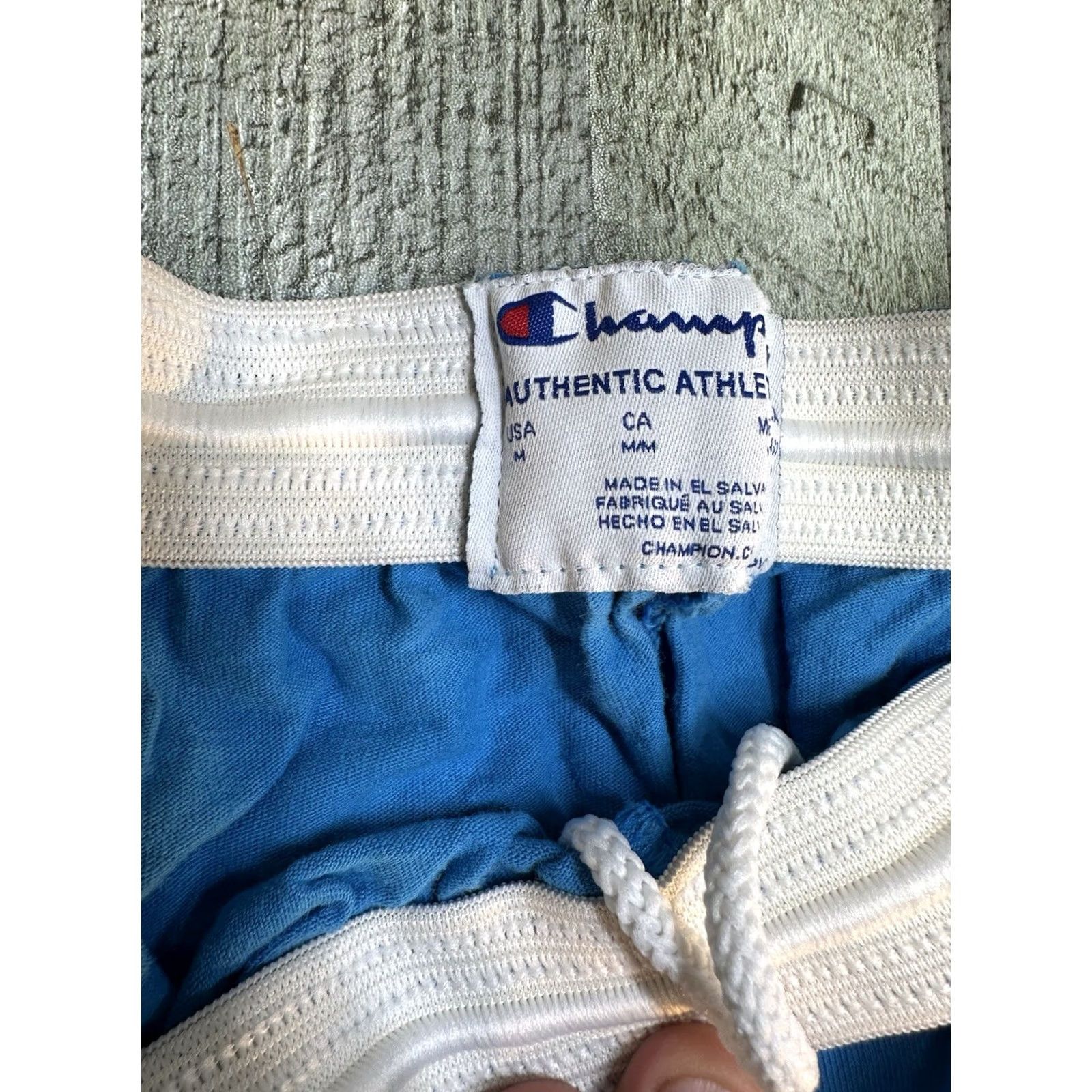 Champion Champion Athletic Shorts Mens M Blue Big Logo Drawstring Sweat Activewear Shorts Size US 31 - 2 Thumbnail