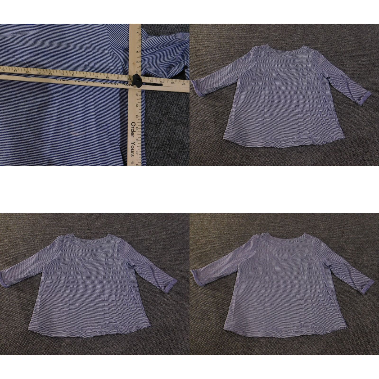 Talbots Talbots Shirt Womens XL Blue Striped Knit Stretch Casual Tee Crew Neck Long Sleeve Cotton Regular Vintage No Size XL / US 12-14 / IT 48-50 - 8 Thumbnail