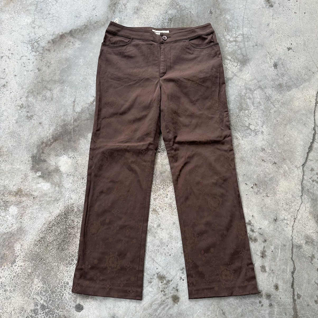 Hiroko Koshino Homme × Japanese Brand VINTAGE HIROKO KOSHINO HOMME STRETCHABLE MONOGRAM PANTS Size 28" / US 6 / IT 42 - 1 Thumbnail