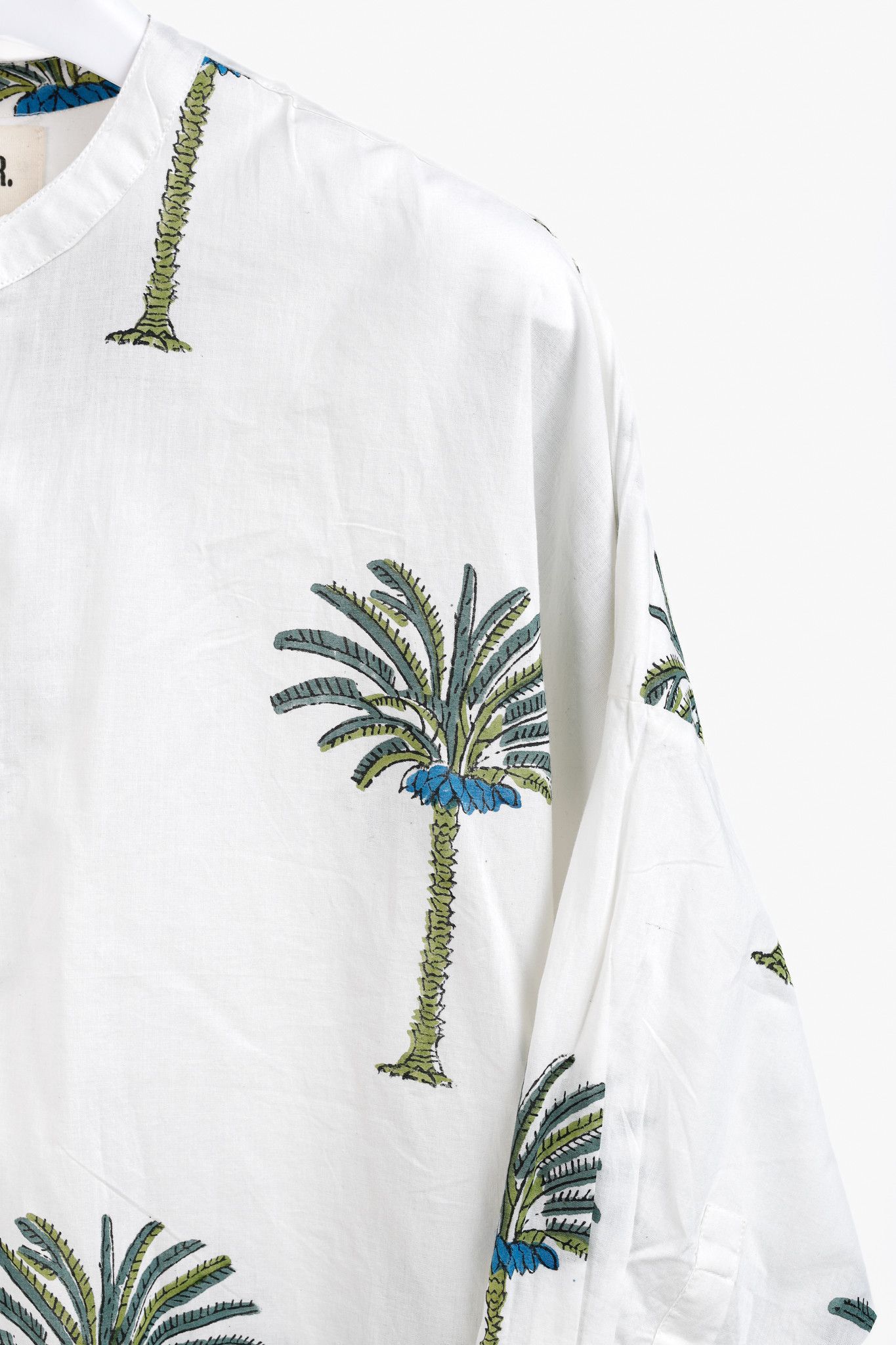 Designer V de Vinster White & Green Oversized Palm Tree Print Tunic Size L / US 10 / IT 46 - 5 Thumbnail