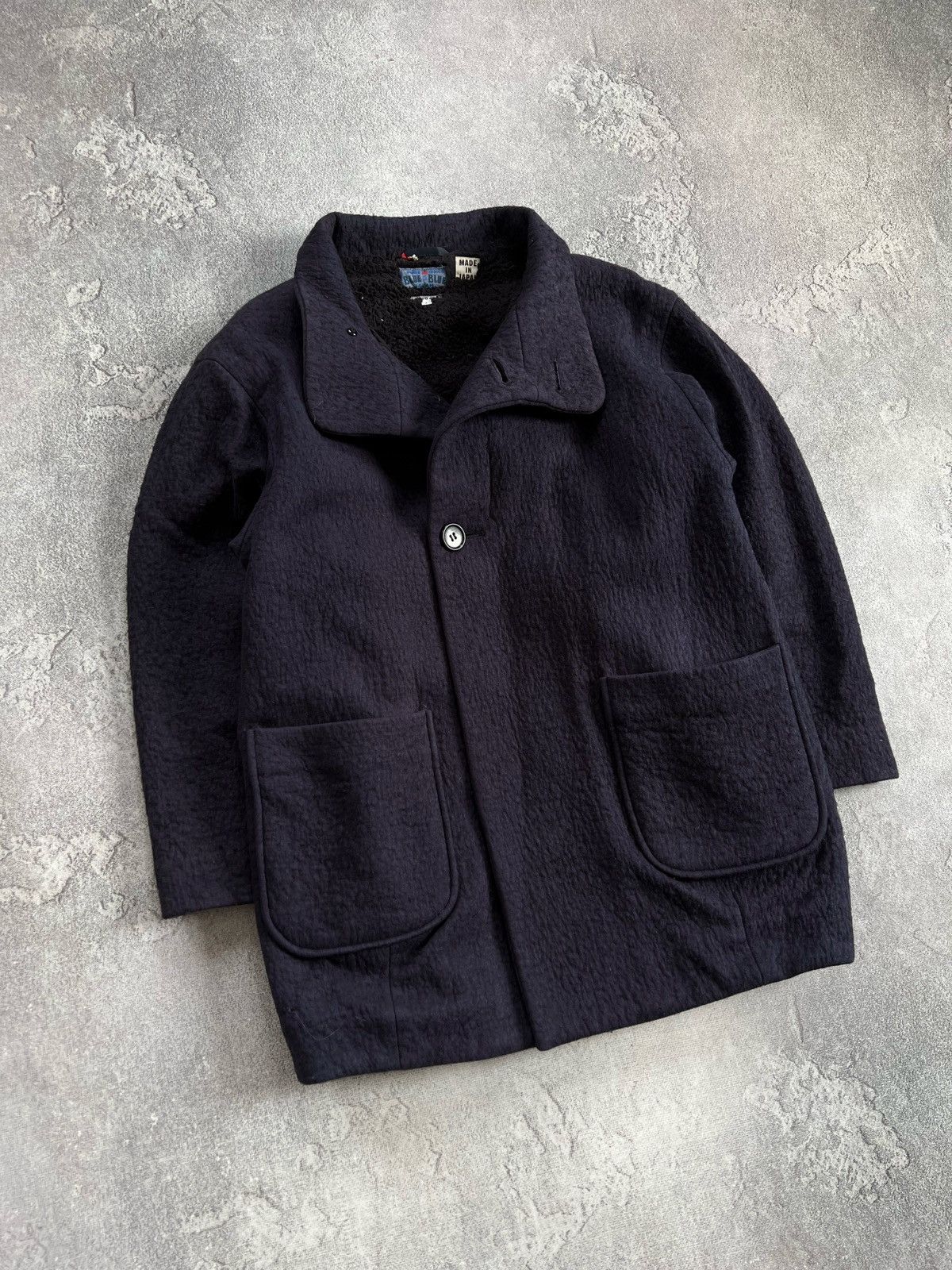Blue Blue Japan Vintage Blue Blue Japan Wool Button Jacket Boa Lined Coat Size US S / EU 44-46 / 1 - 2 Thumbnail