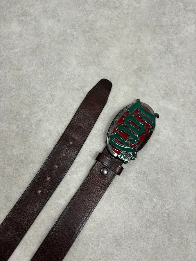 Dsquared2 Dsquared2 Lord Green Gothic Buckle Brown Leather Belt Size ONE SIZE - 6 Thumbnail
