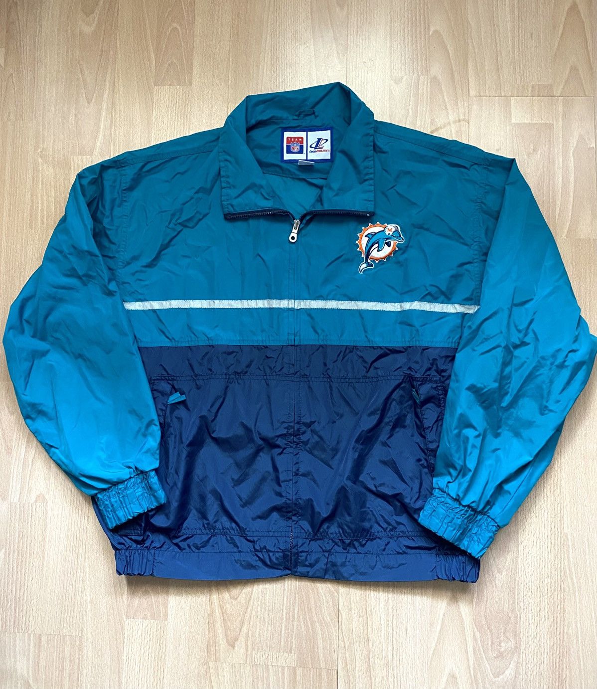 Logo Athletic Miami Dolphins Vintage 90s jacket Size US XL / EU 56 / 4 - 1 Thumbnail