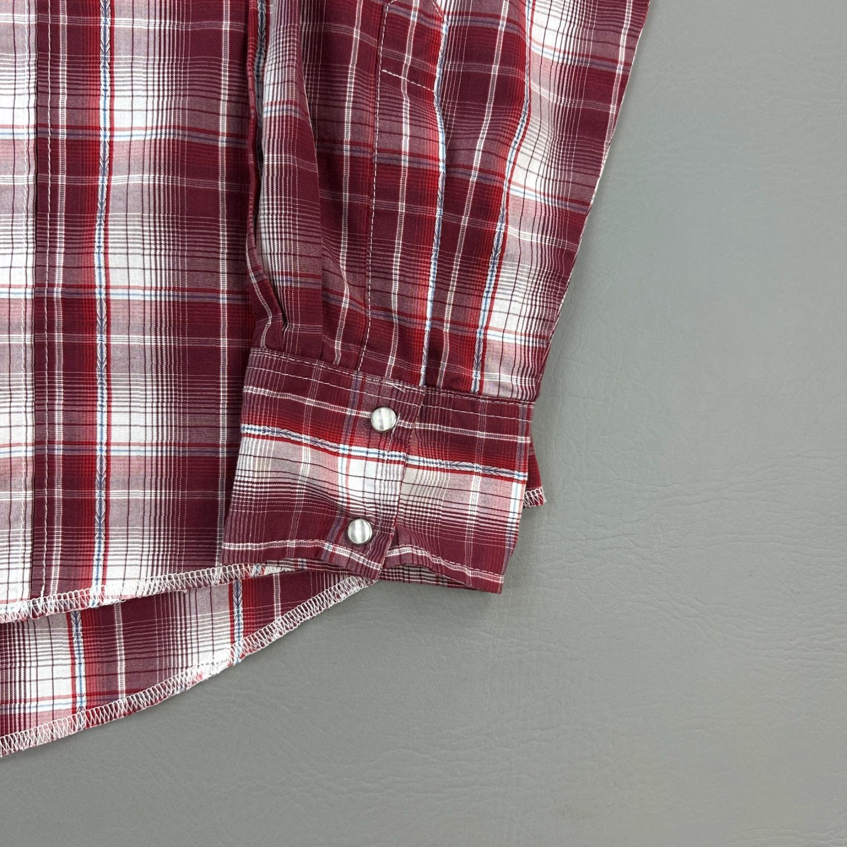 Wrangler Vintage Wrangler Western Shirt Mens XL Red Plaid Pearl Snap Cowboy Rodeo Size US XL / EU 56 / 4 - 3 Thumbnail