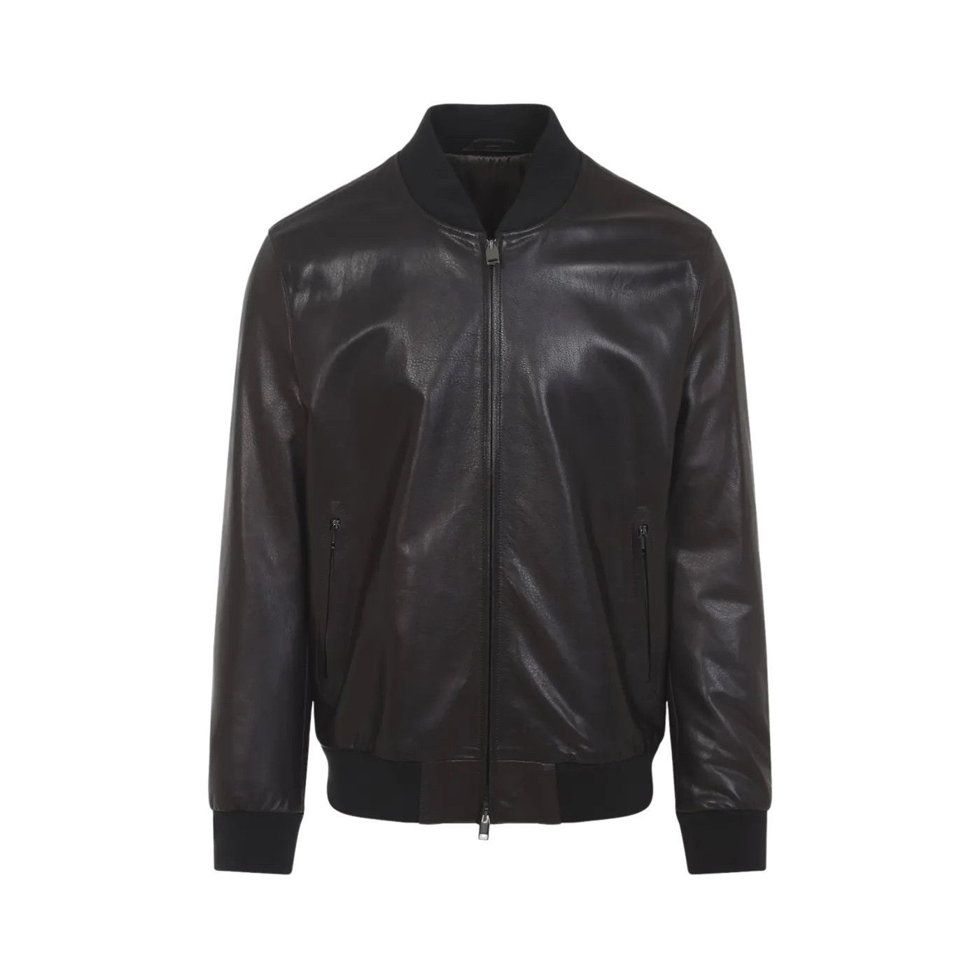 Brioni BRIONI Caffe Brown Leather Bomber Jacket New & Authentic (Me Size US XL / EU 56 / 4 - 1 Thumbnail