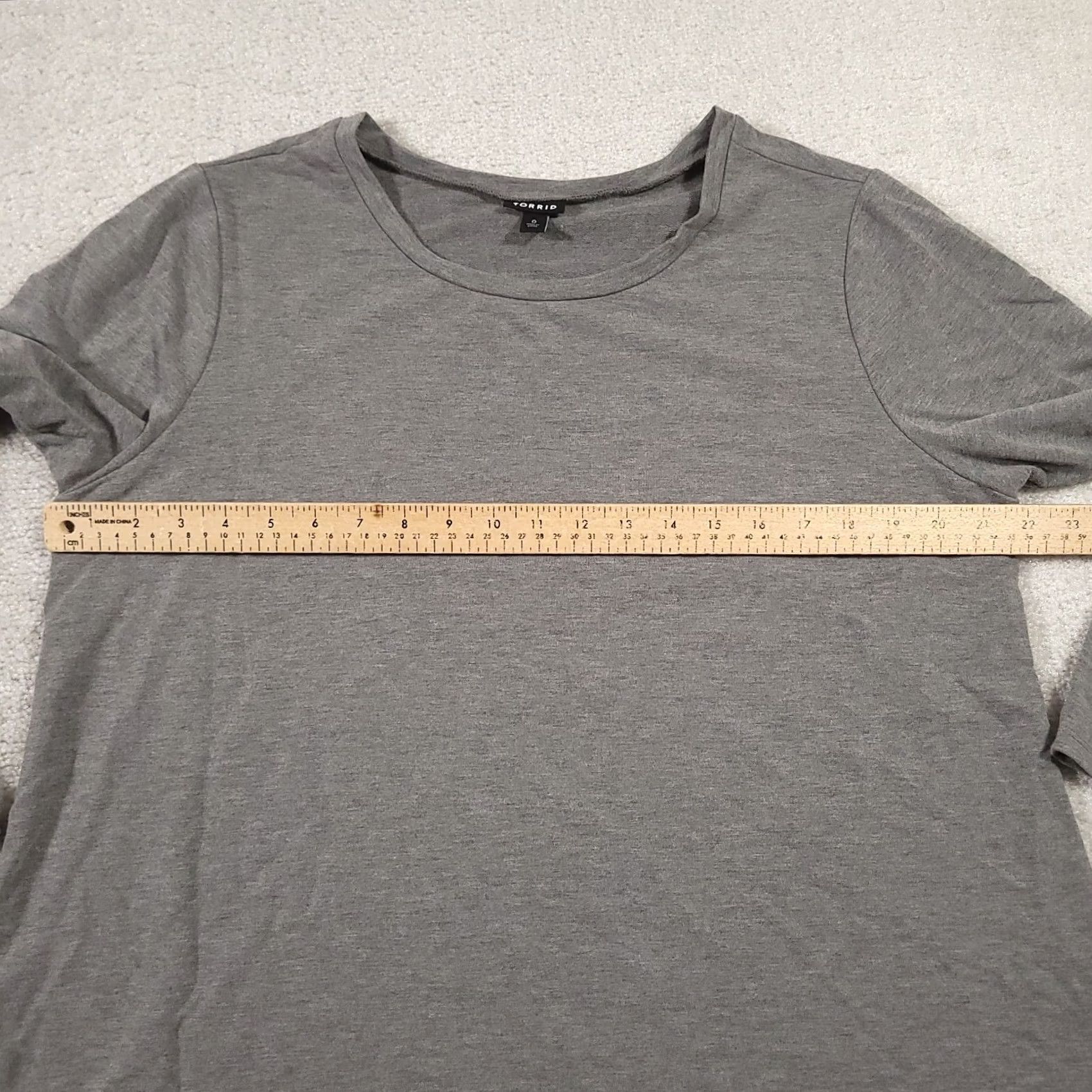 Torrid Torrid French Terry Long Sleeve Top Sz 0 Large Gray Asymmetrical Hem Stretch Size L / US 10 / IT 46 - 3 Thumbnail