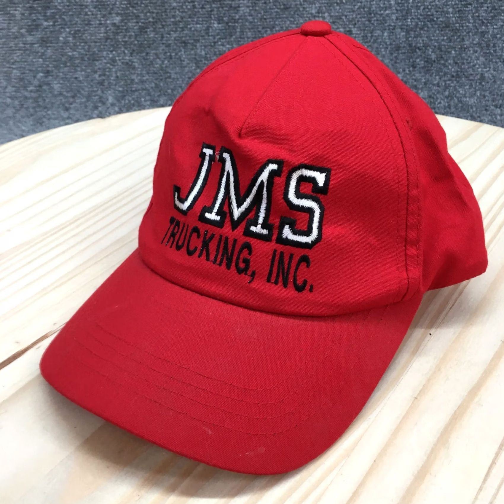 Vintage JMS Trucking INC Baseball Cap Hat Mens One Size Fits All Red Adjustable Yupoong Size ONE SIZE - 2 Thumbnail