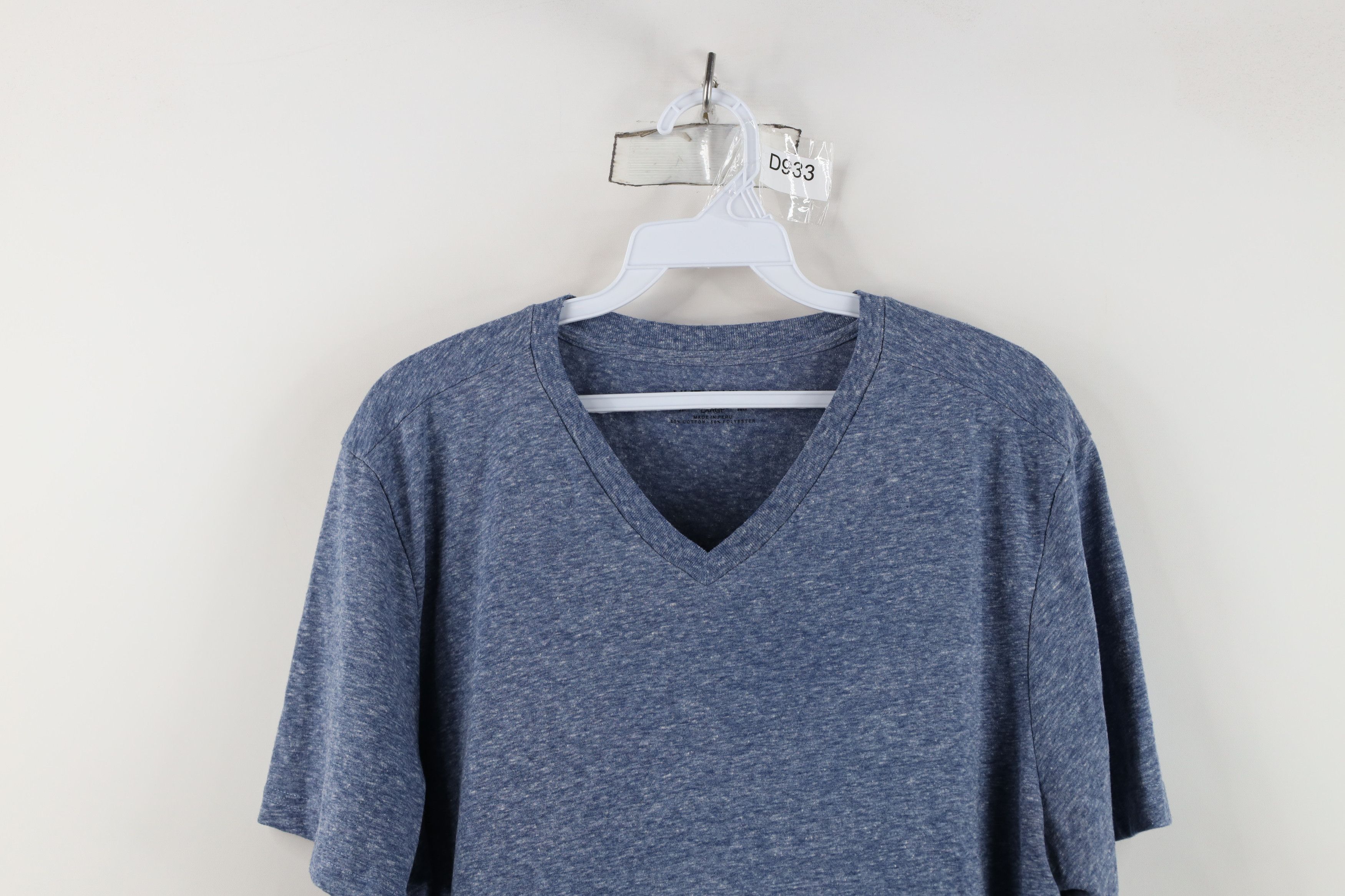 UNTUCKit Untuckit Knit Short Sleeve V-Neck T-Shirt Heather Blue Size US L / EU 52-54 / 3 - 2 Thumbnail