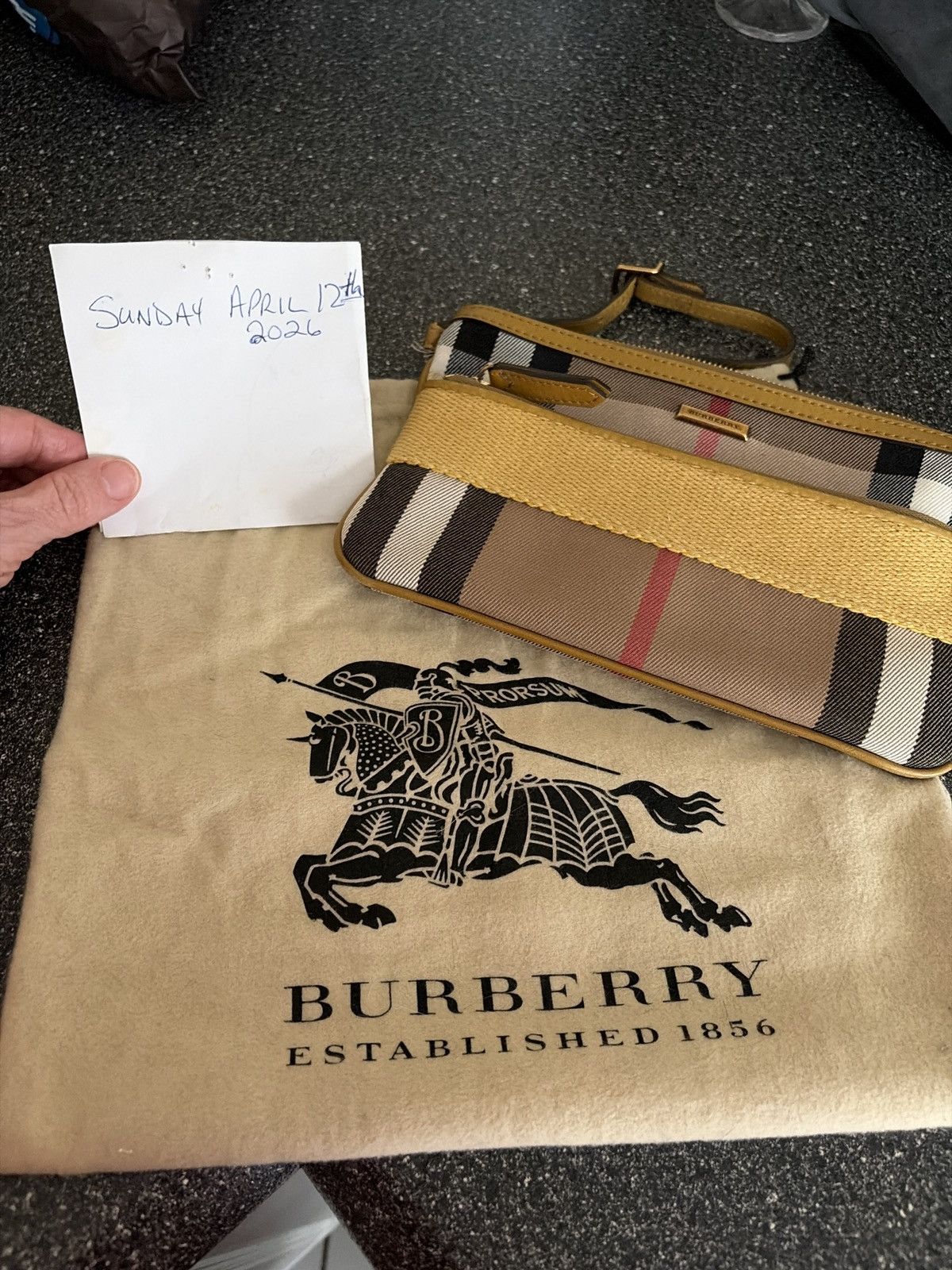 Burberry Burberry Haymarket Check & Yellow Pouch Bag Size ONE SIZE - 5 Thumbnail