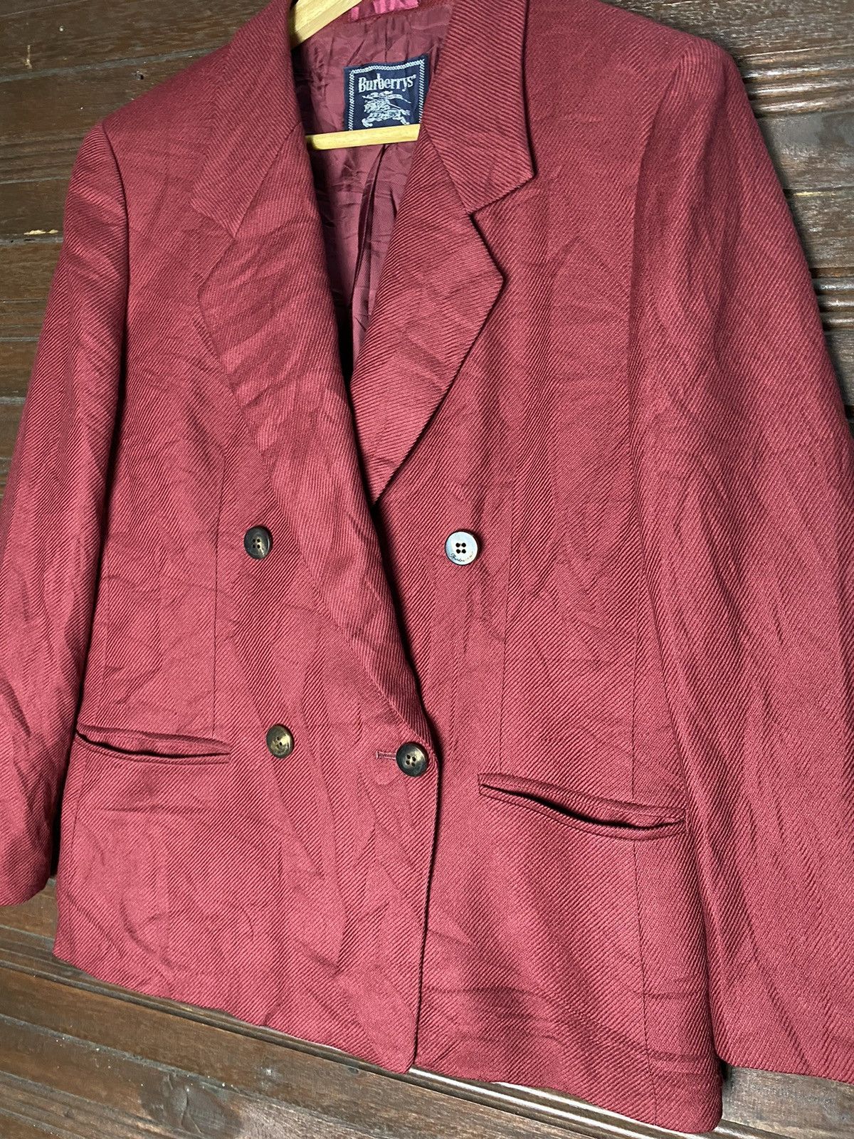 Burberry Vintage Burberrys Red Blazer Size 38R - 4 Thumbnail