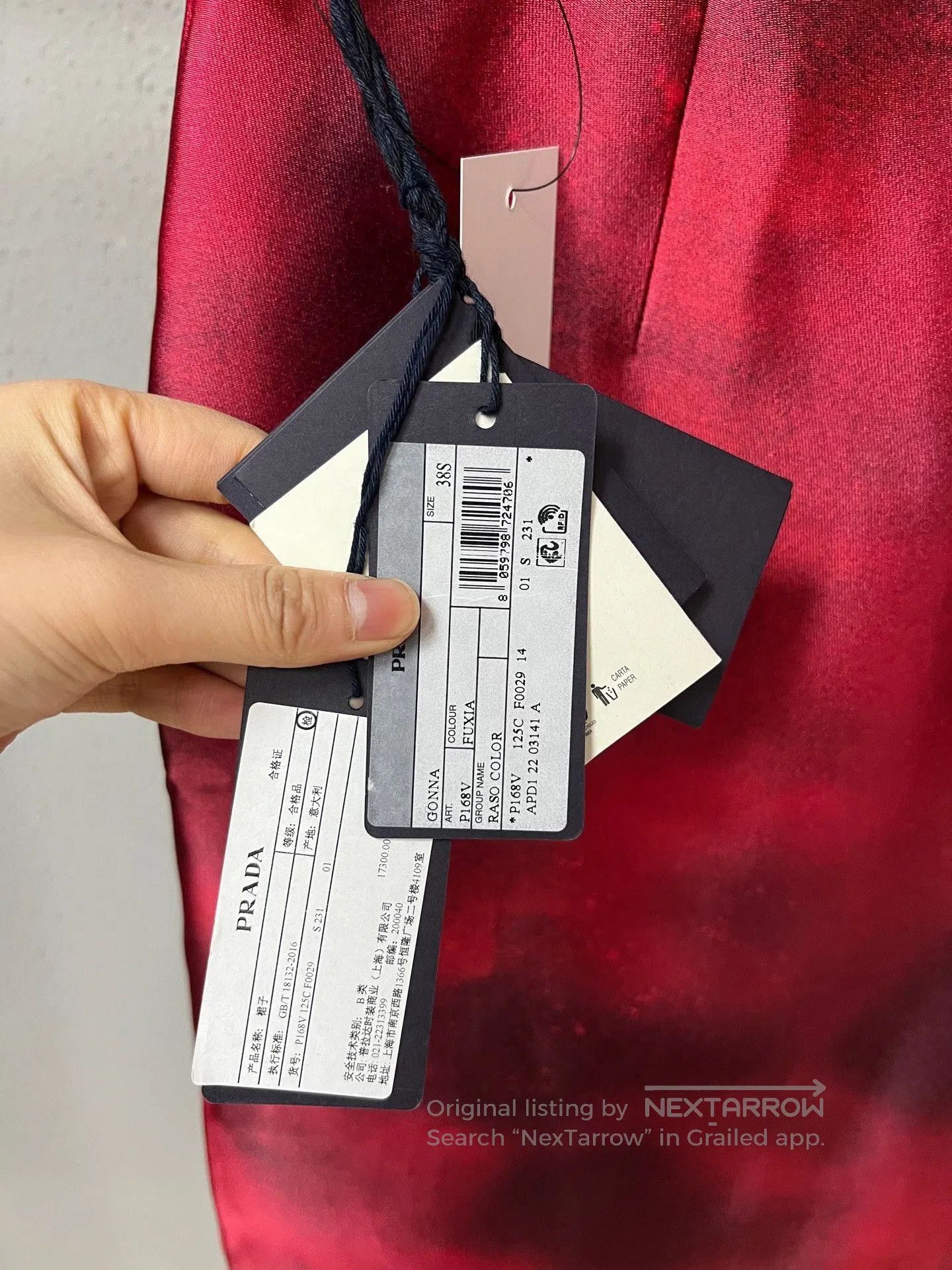 Prada Prada Runway Red Origami Skirt. Size 37" - 4 Thumbnail