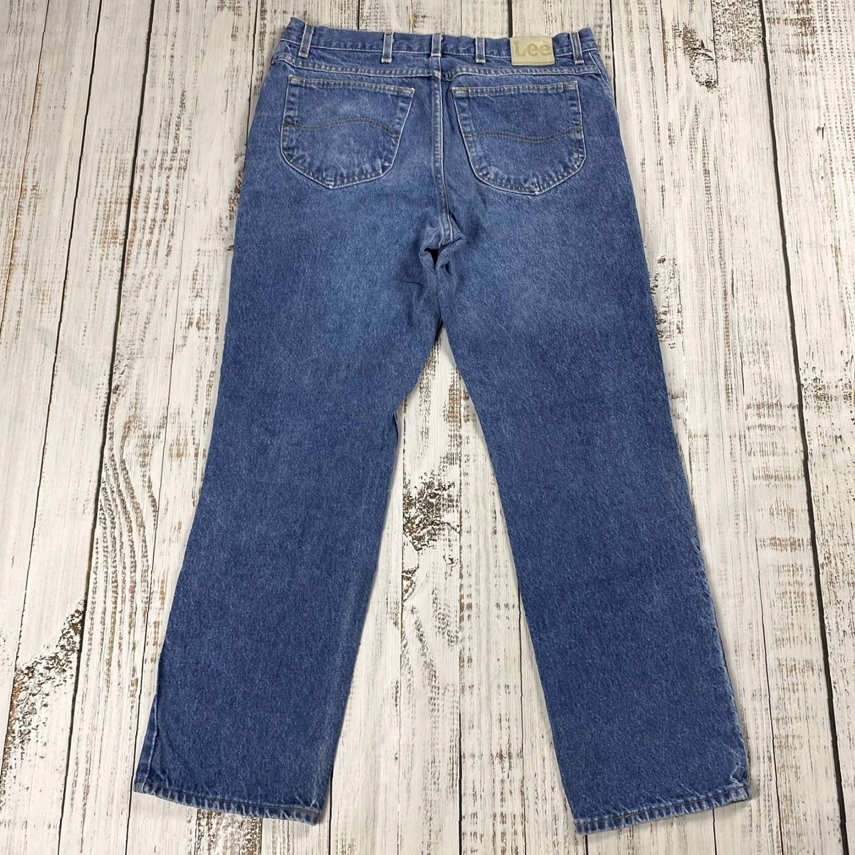 Lee VINTAGE LEE MEN'S STRAIGHT BLUE JEANS 36X31 MEDIUM WASH CLASSIC FIT COTTON美国 Size US 36 / EU 52 - 6 Thumbnail