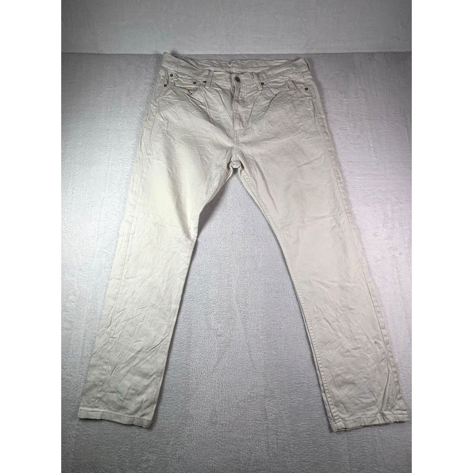 Levi's Levi's 510 Jeans White 36x32 Regular Straight Fit 5-Pocket Denim Cotton Zip Red Tab Logo Mens Jeans Size US 36 / EU 52 - 2 Thumbnail