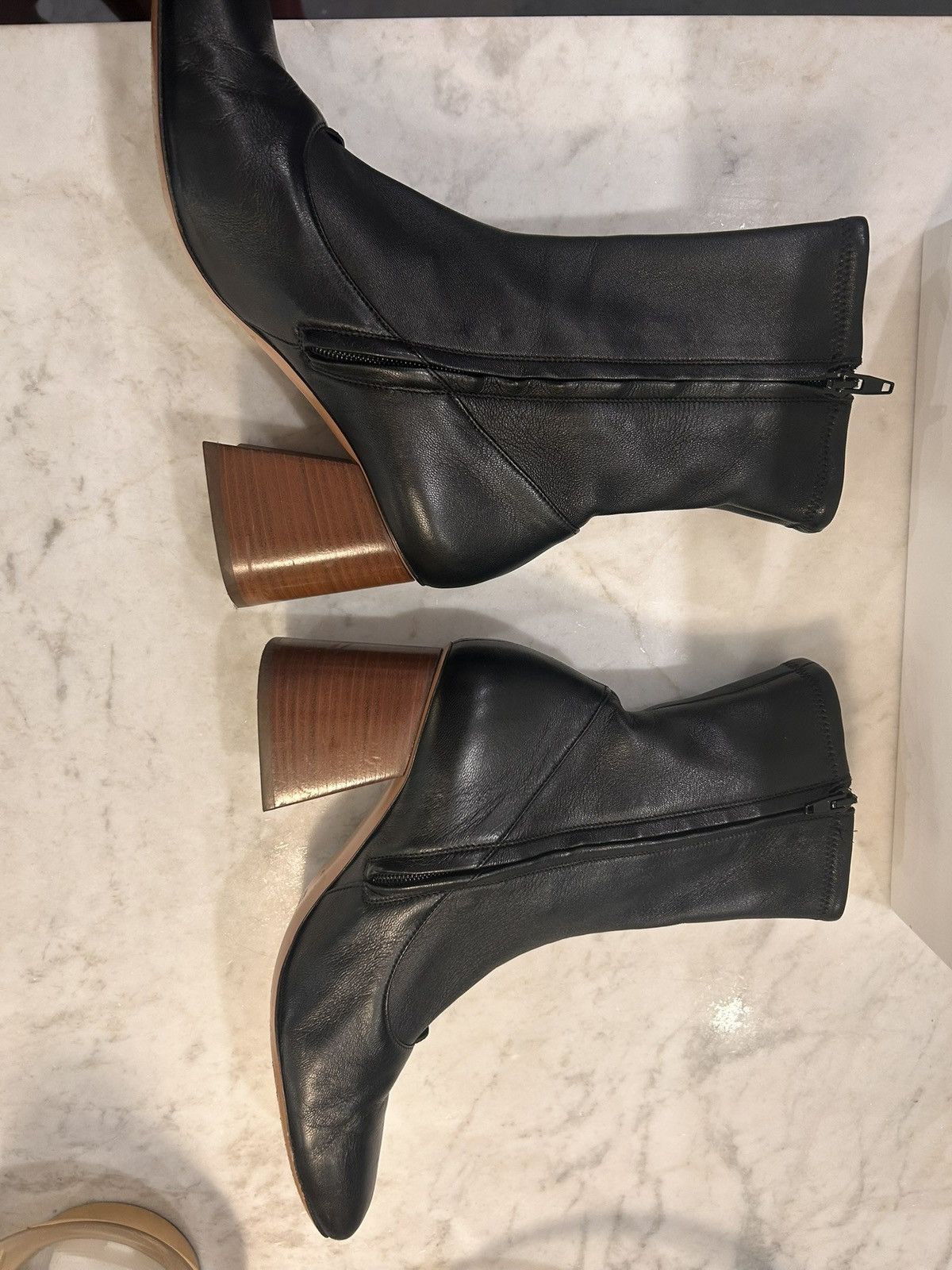 Celine Celine Black and Brown Leather Heeled Boots Size US 9 / IT 39 - 2 Thumbnail