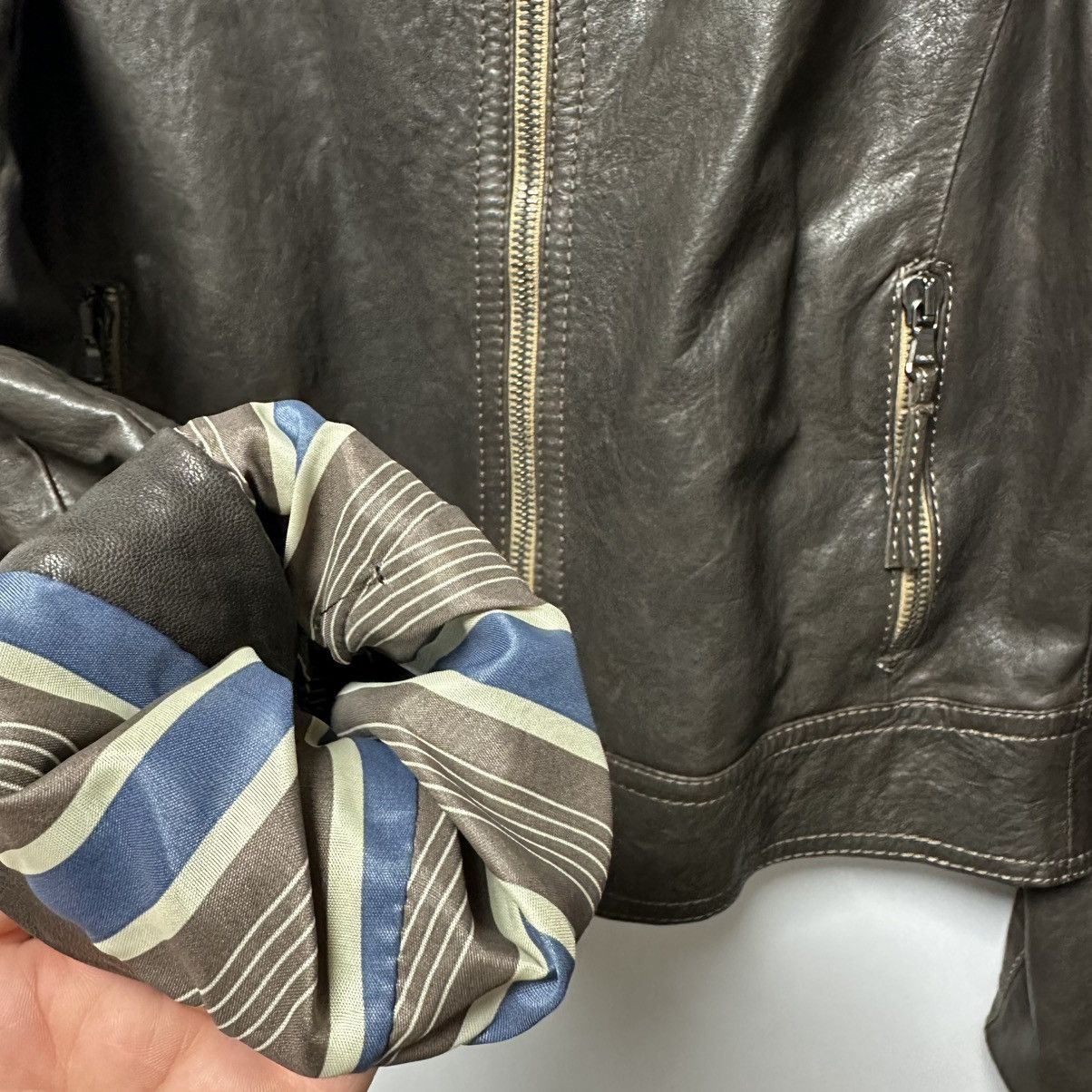 Leather Le Sentier Leather Jacket Luxury Vintage Rare Moto Size L / US 10 / IT 46 - 10 Thumbnail