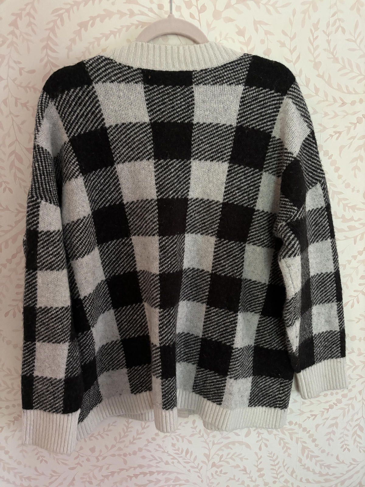 Designer Cozy Loft Black and White Checkered Cardigan XL Size XL / US 12-14 / IT 48-50 - 5 Thumbnail