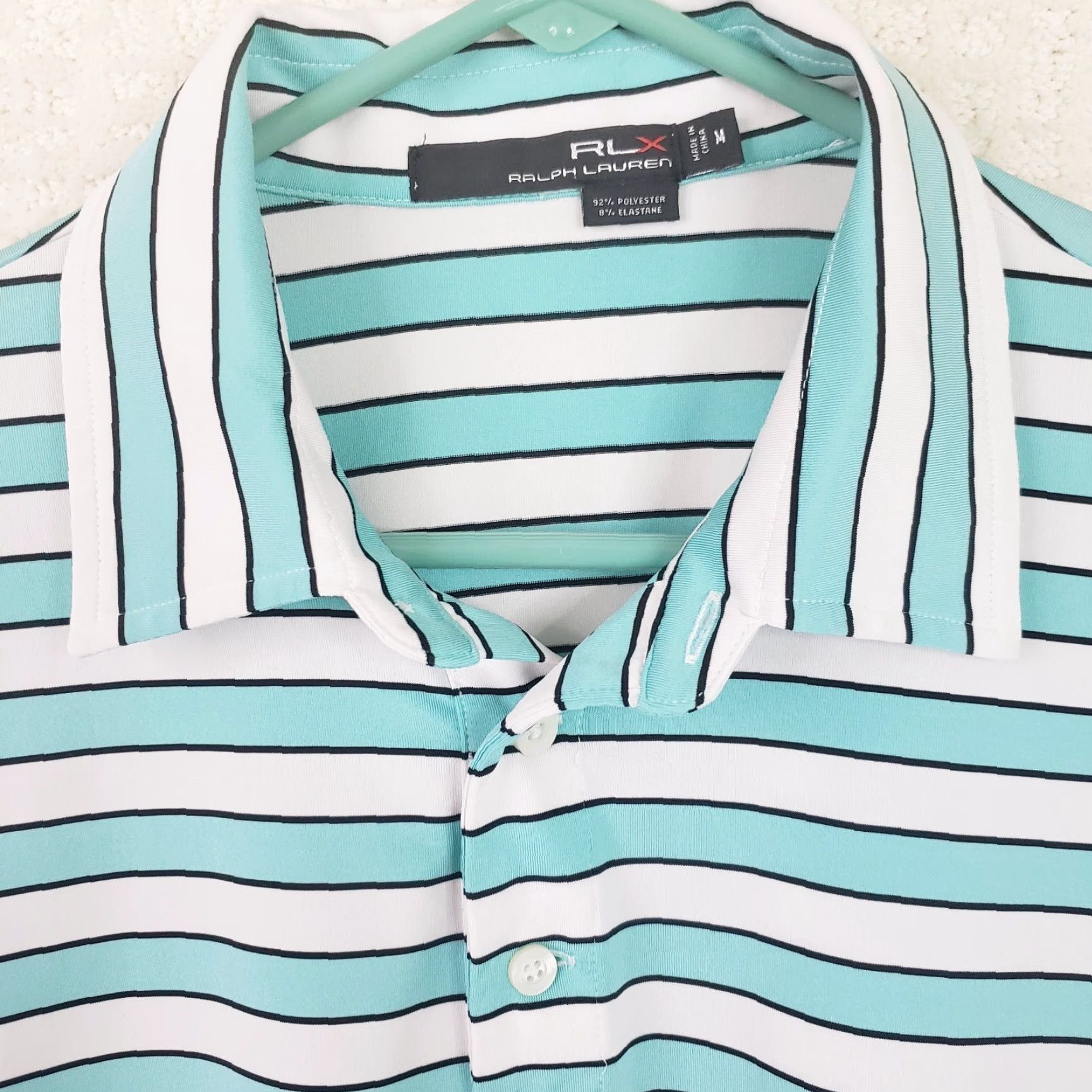 RLX Ralph Lauren RLX Ralph Lauren Polo Shirt Mens M Blue White Short Sleeve Golf Stretch Wicking Size US M / EU 48-50 / 2 - 4 Thumbnail